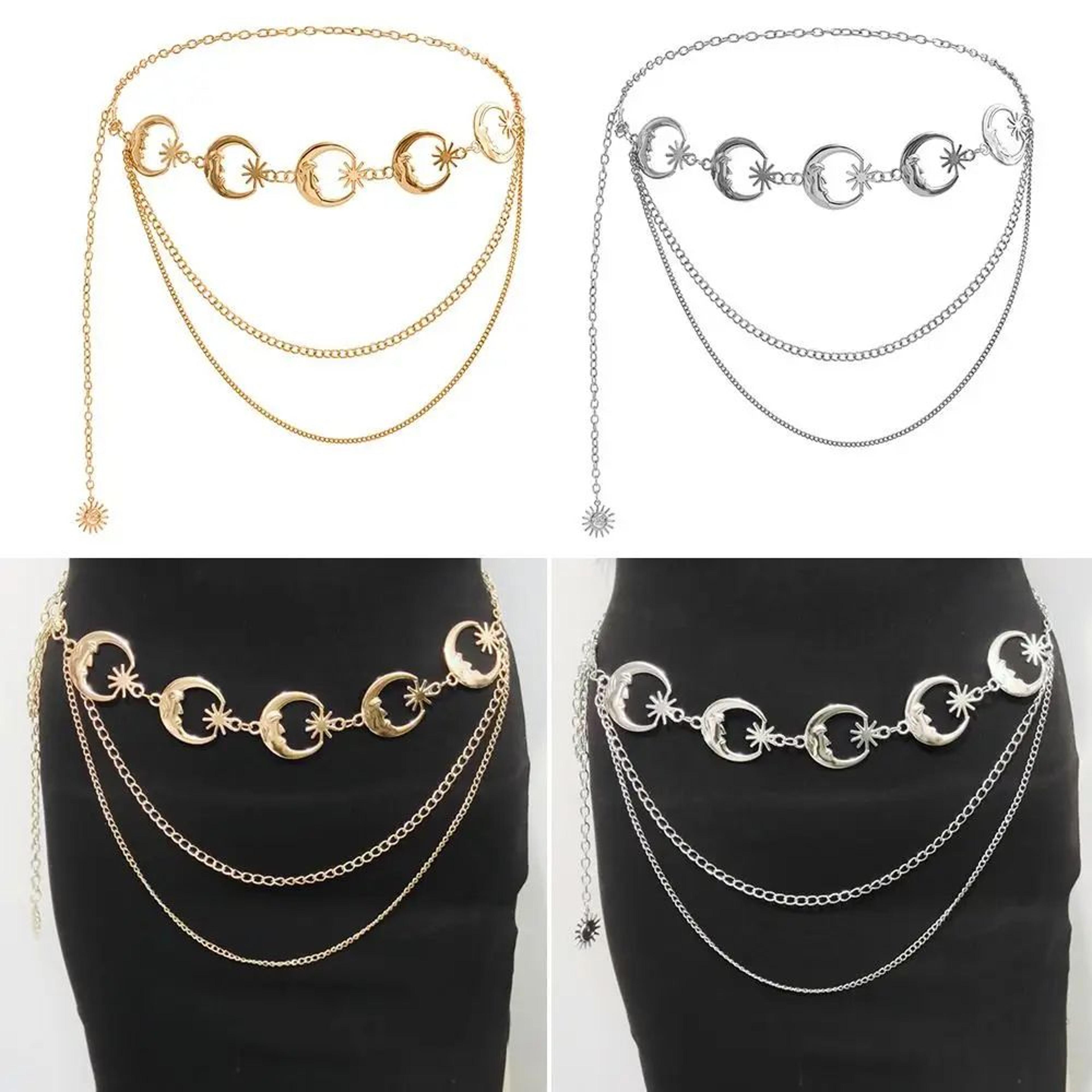 vintage moon waist chain belt for women