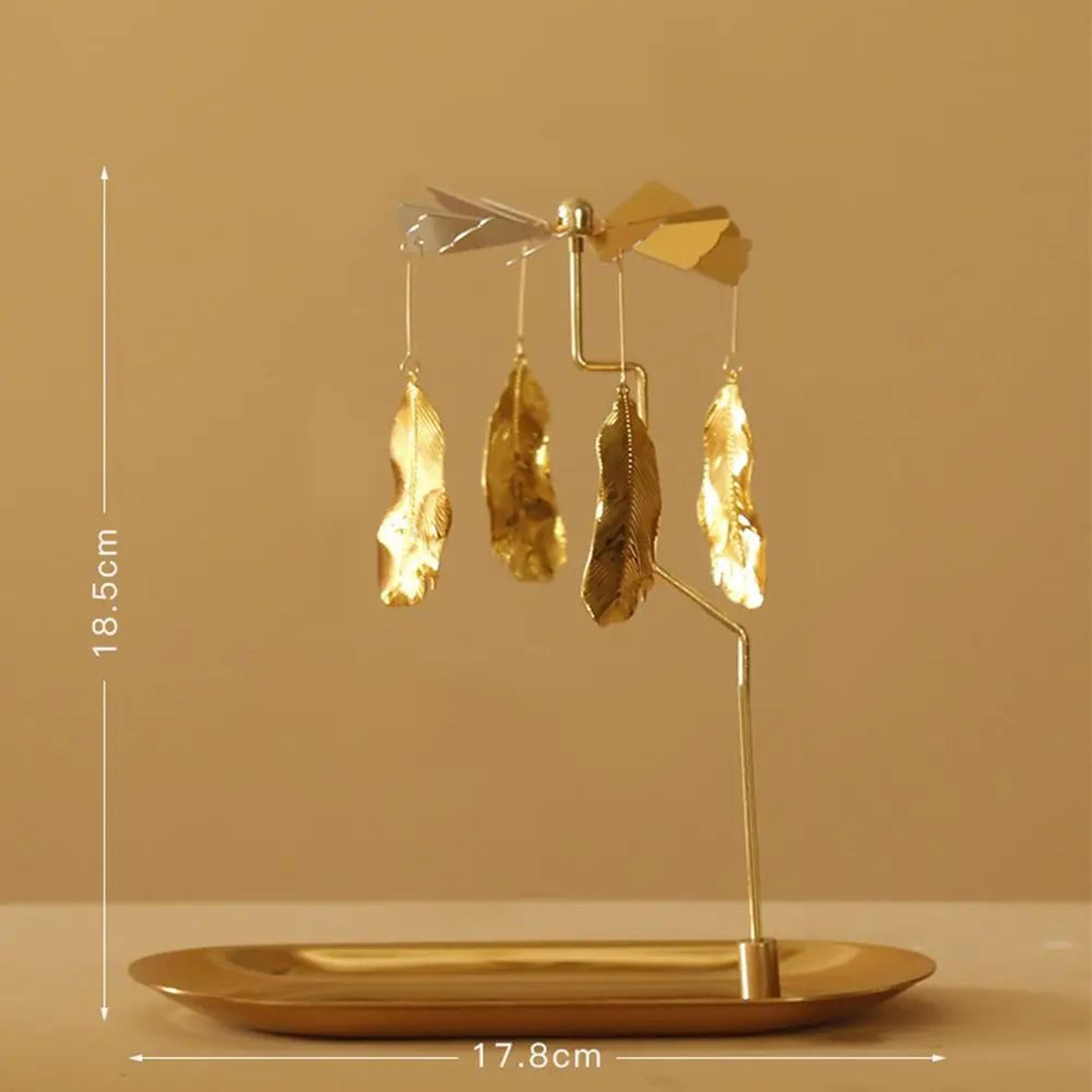Gold Rotating Tealight Candle Holder For Home And Wedding Decor 9