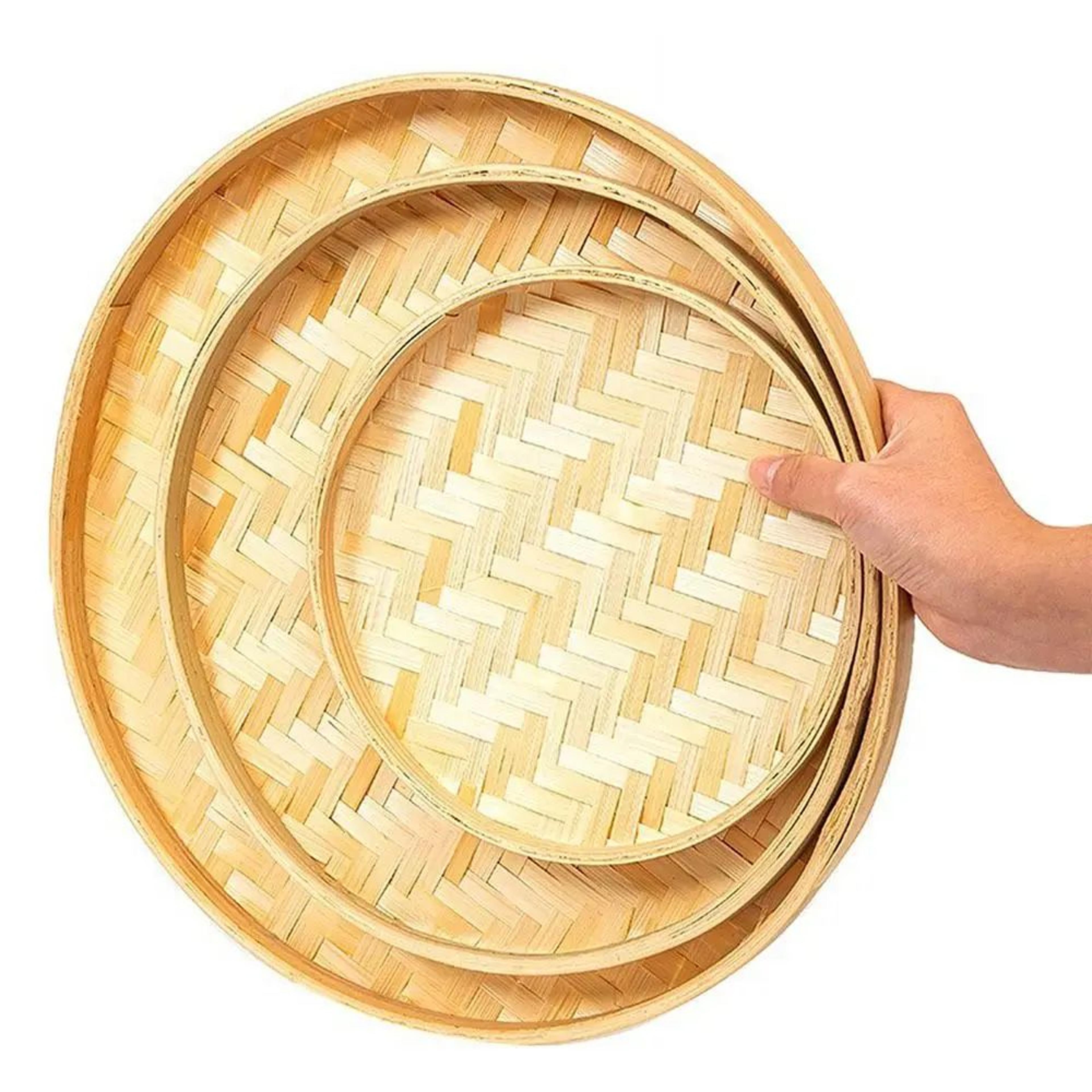 NatureWeave Bamboo Fruit Bread Basket Tray 2
