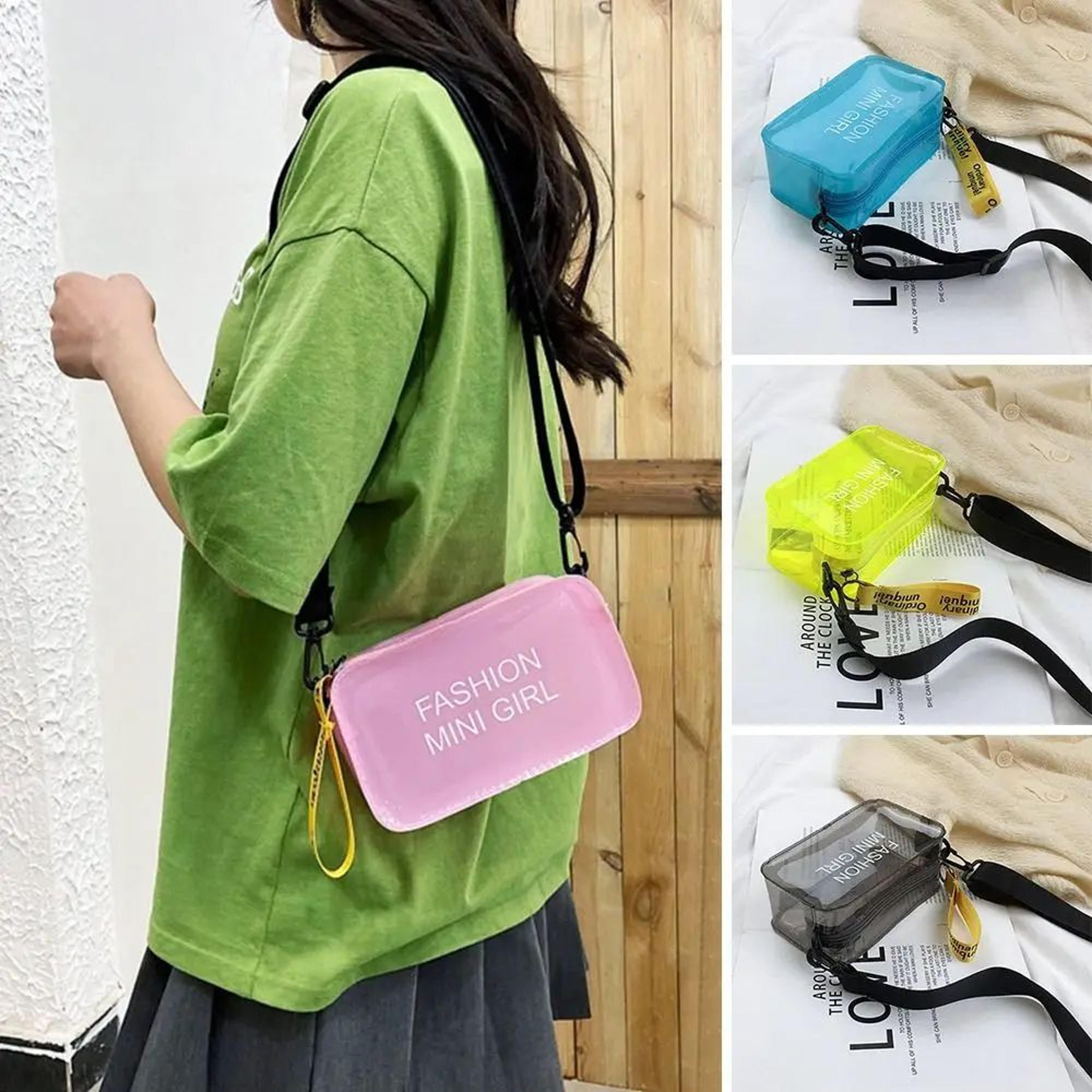 crystal clear jelly crossbody bag for women