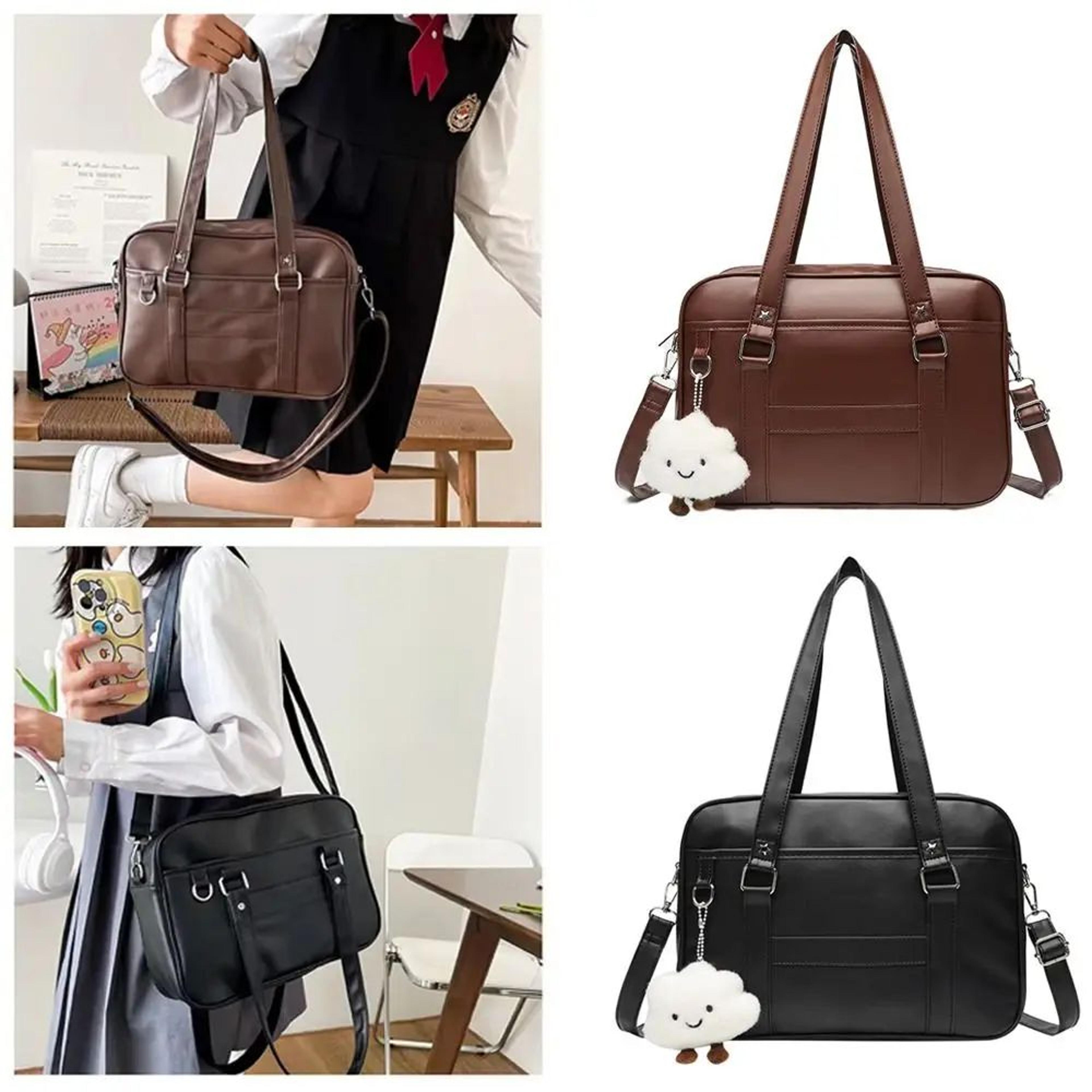 japanese style pu leather crossbody handbag for women