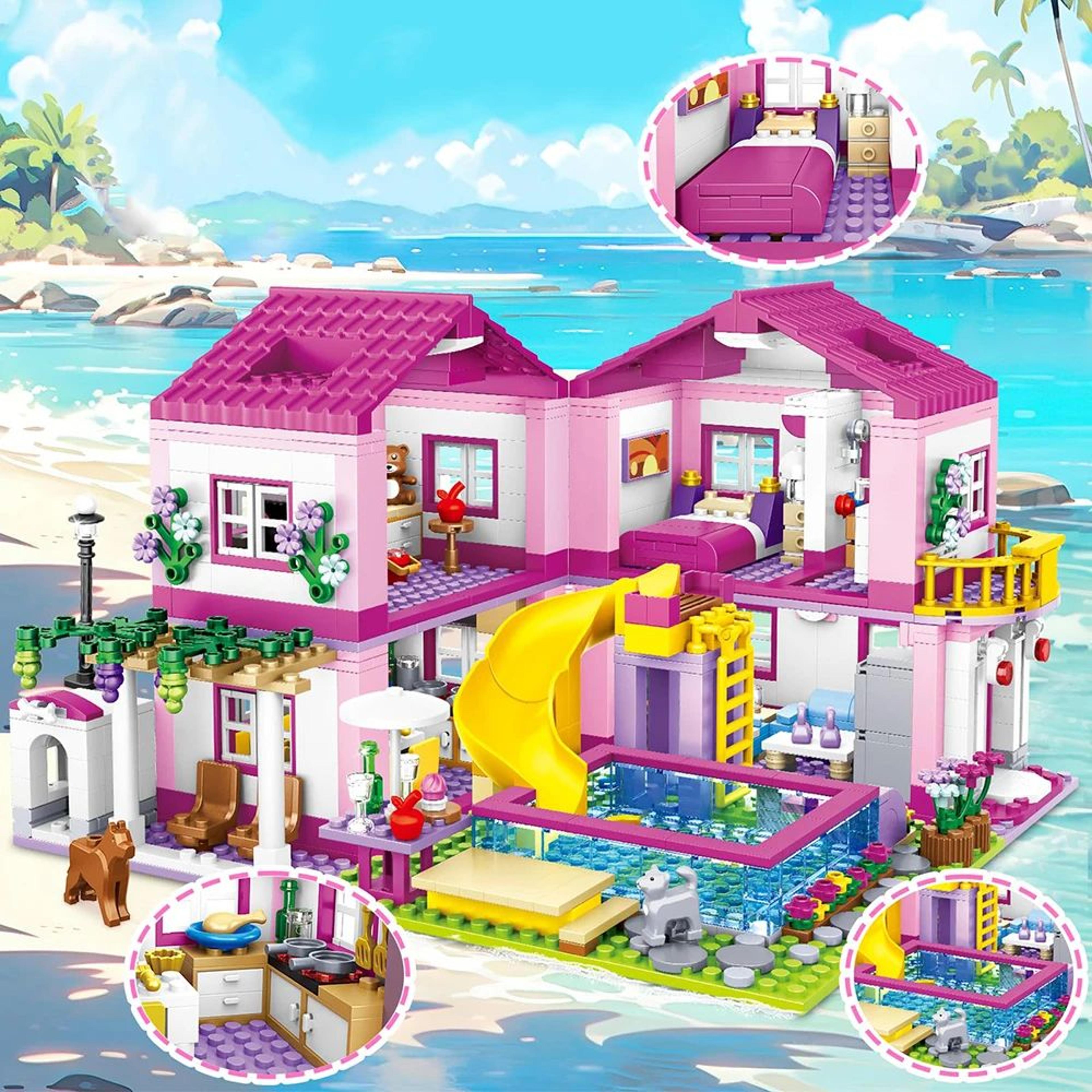 Summer Holiday Villa Castle Building Block Set 2