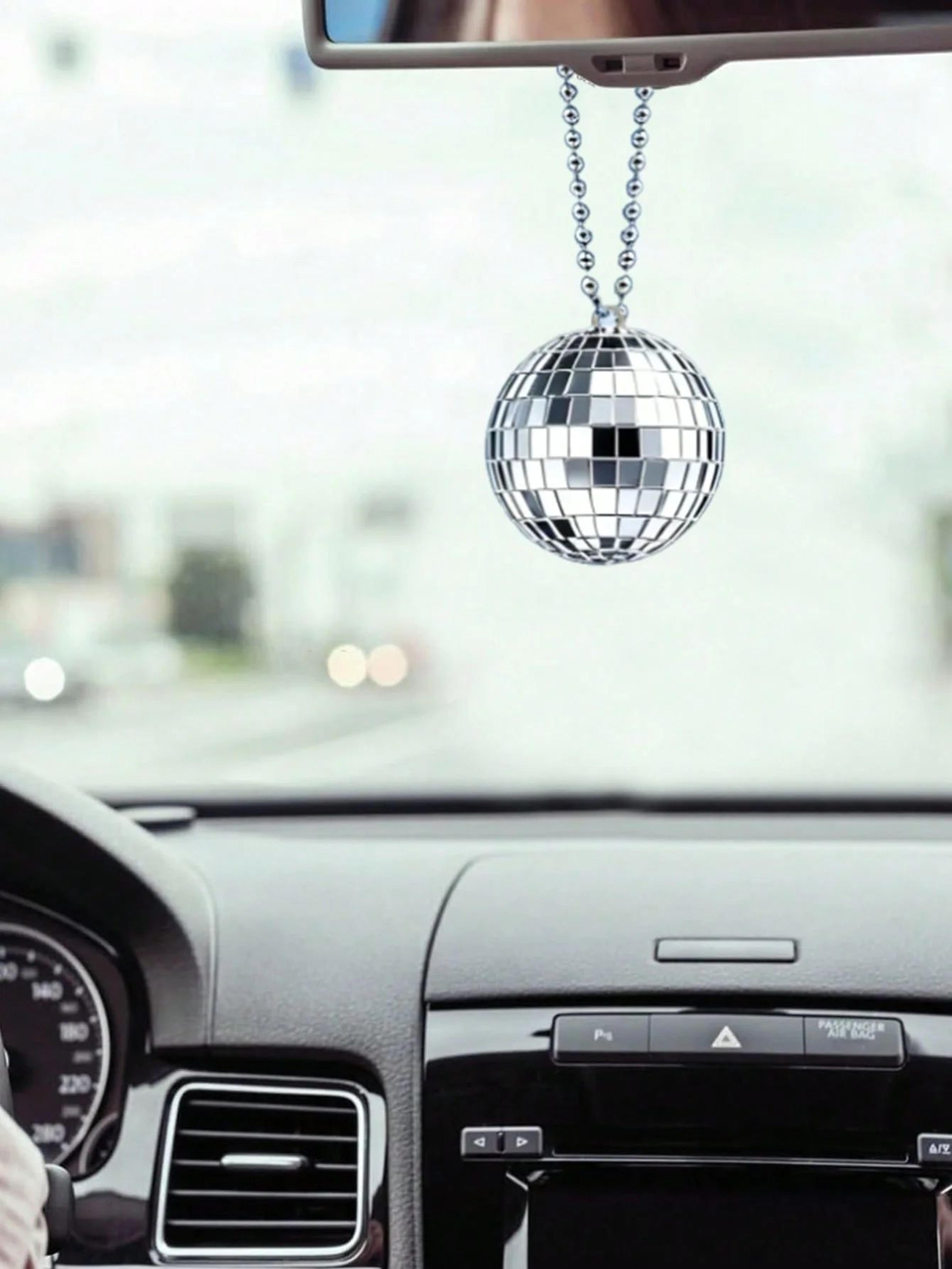 disco ball hanging car mirror ornament