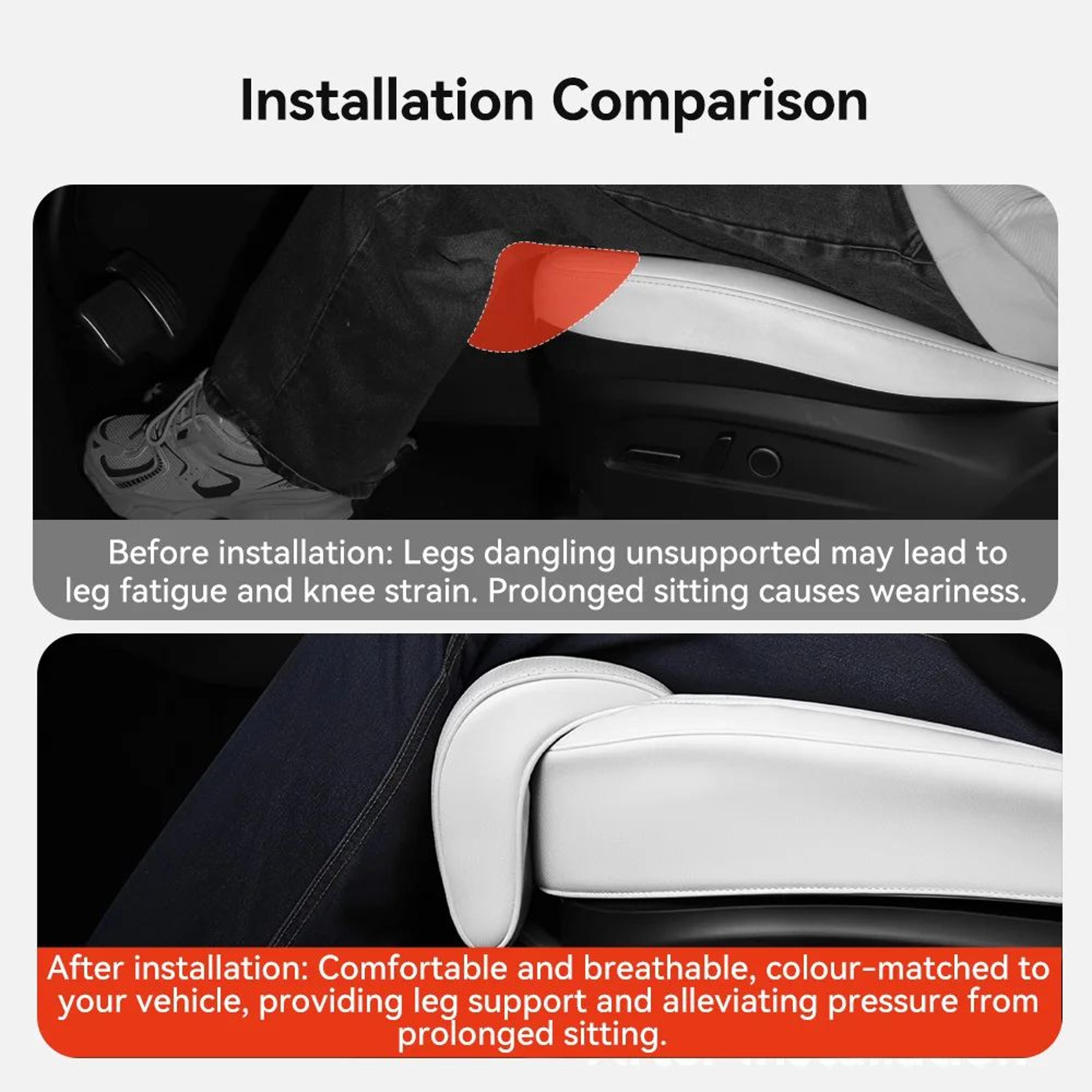 Tesla Memory Foam Leg Support Seat Extender Cushion 0