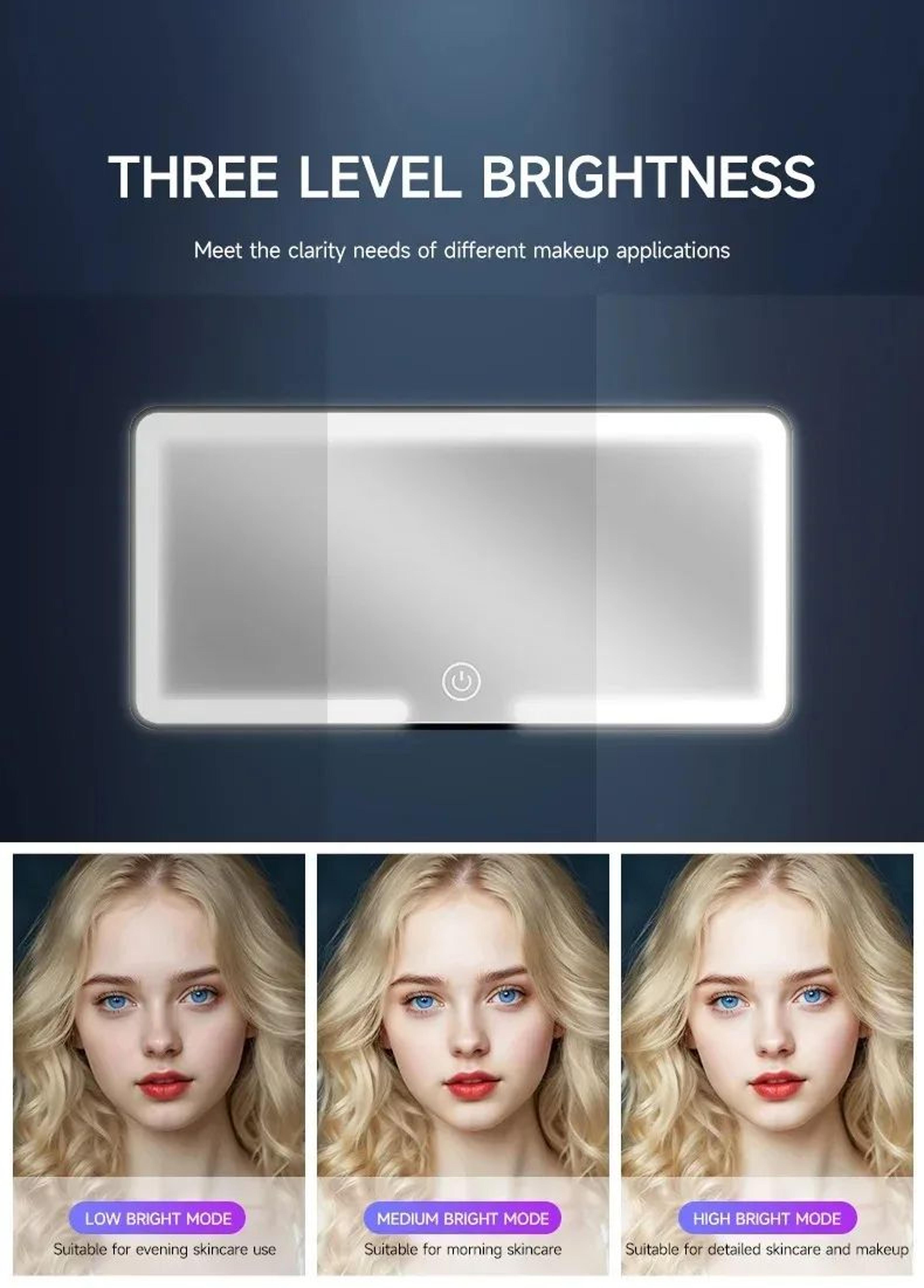 Rechargeable LED Car Makeup Mirror With Touch Light 1
