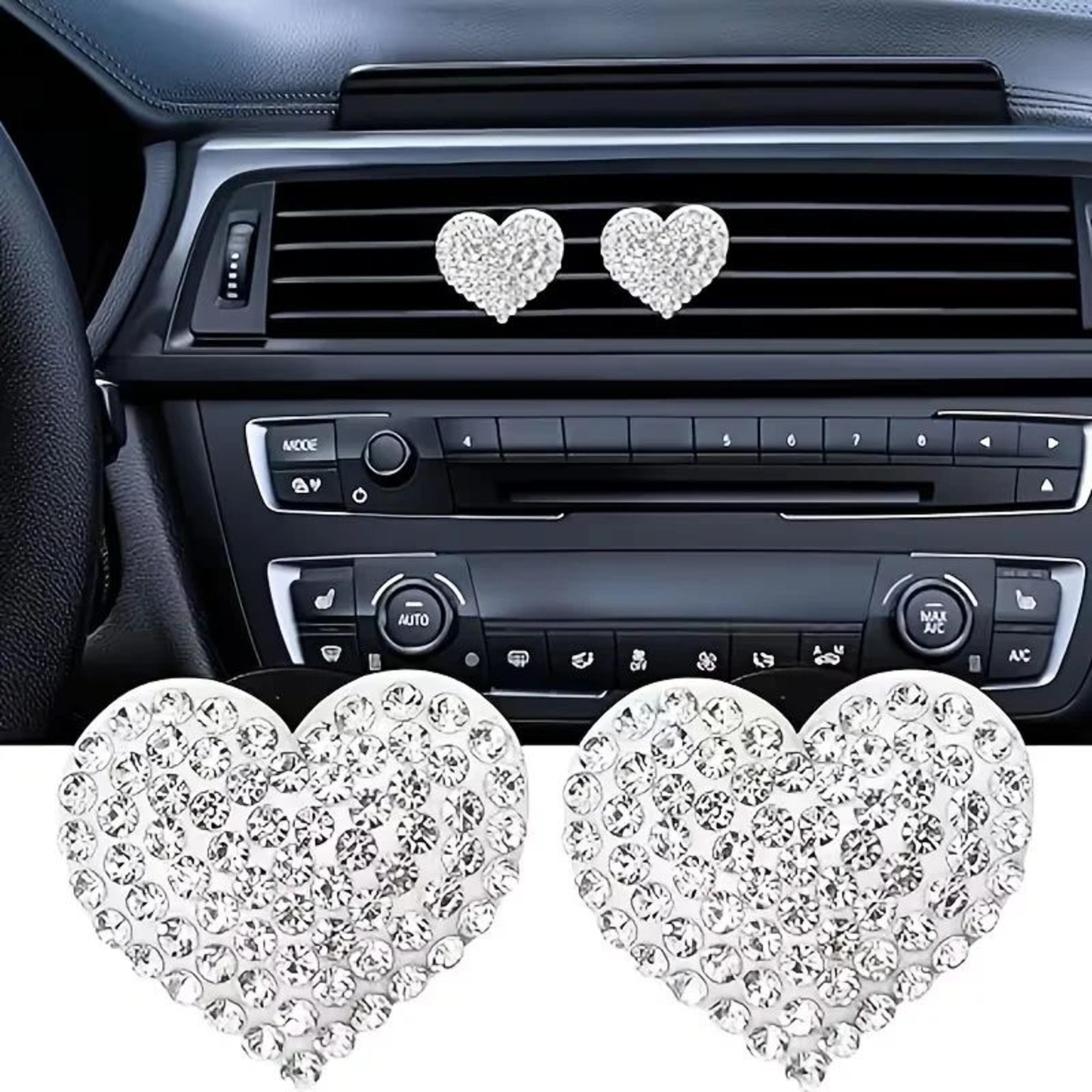 Crystal Heart Car Air Vent Freshener Clips Set 1