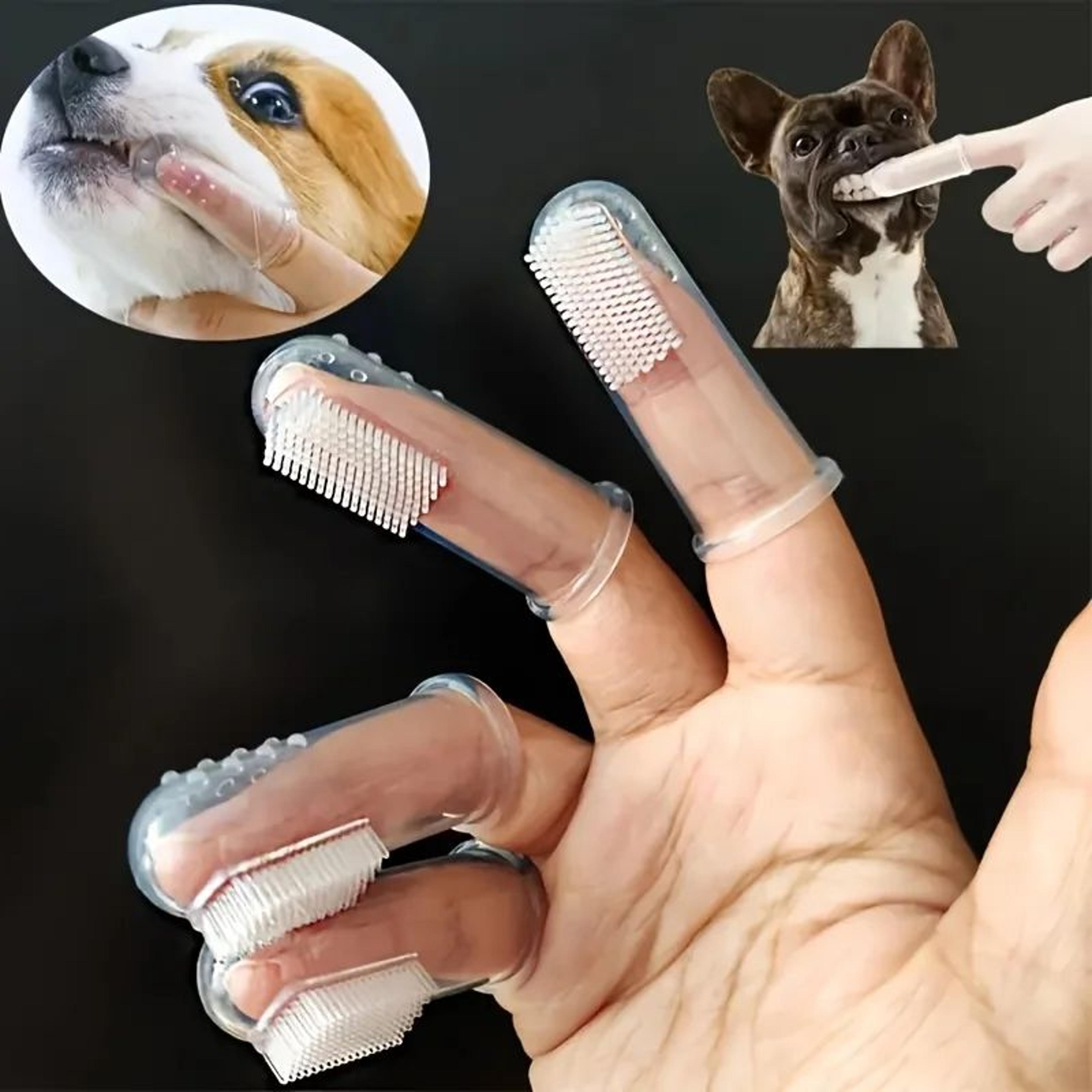 soft silicone finger toothbrush for dogs and cats