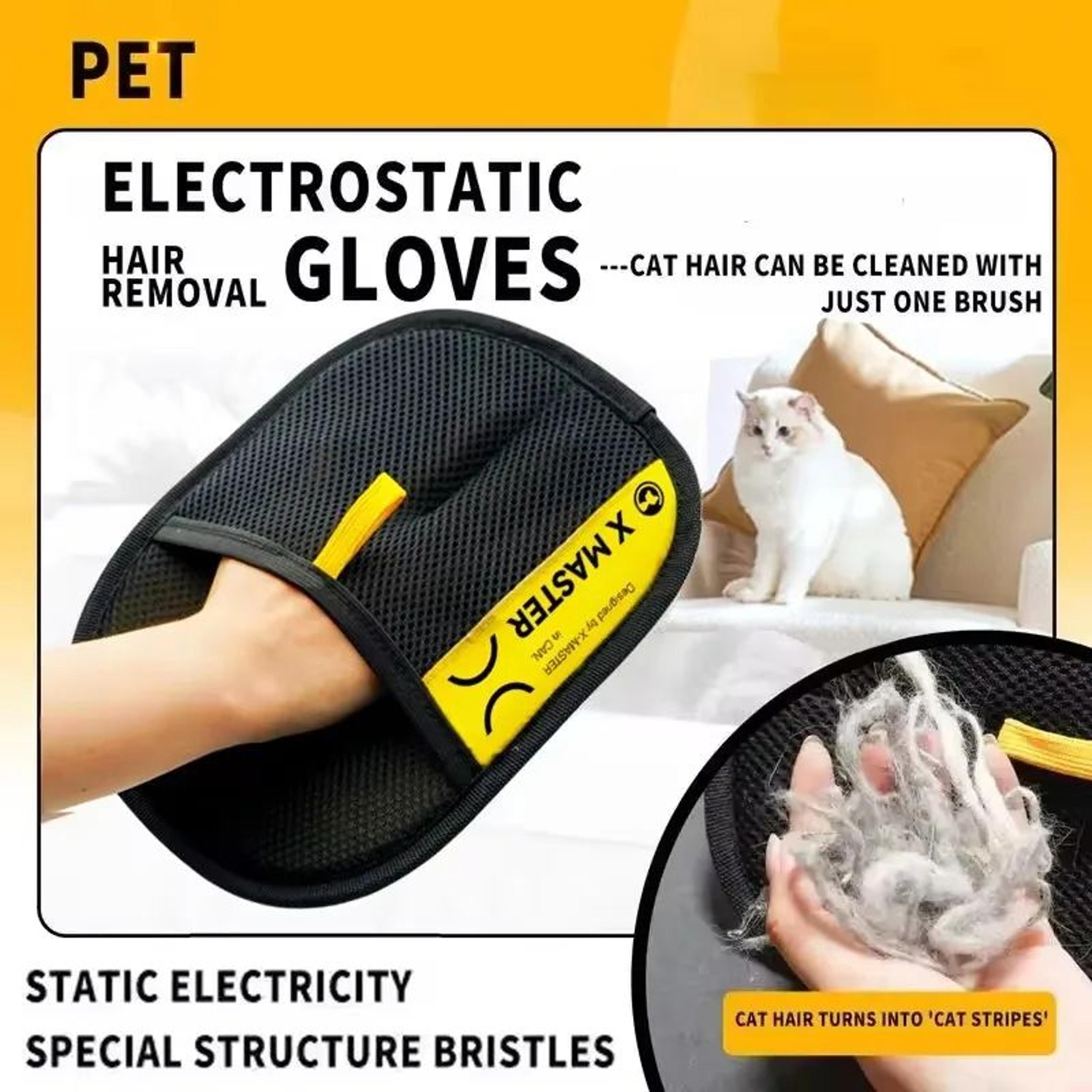Reusable Pet Hair Remover Grooming Glove With Lint Roller 2