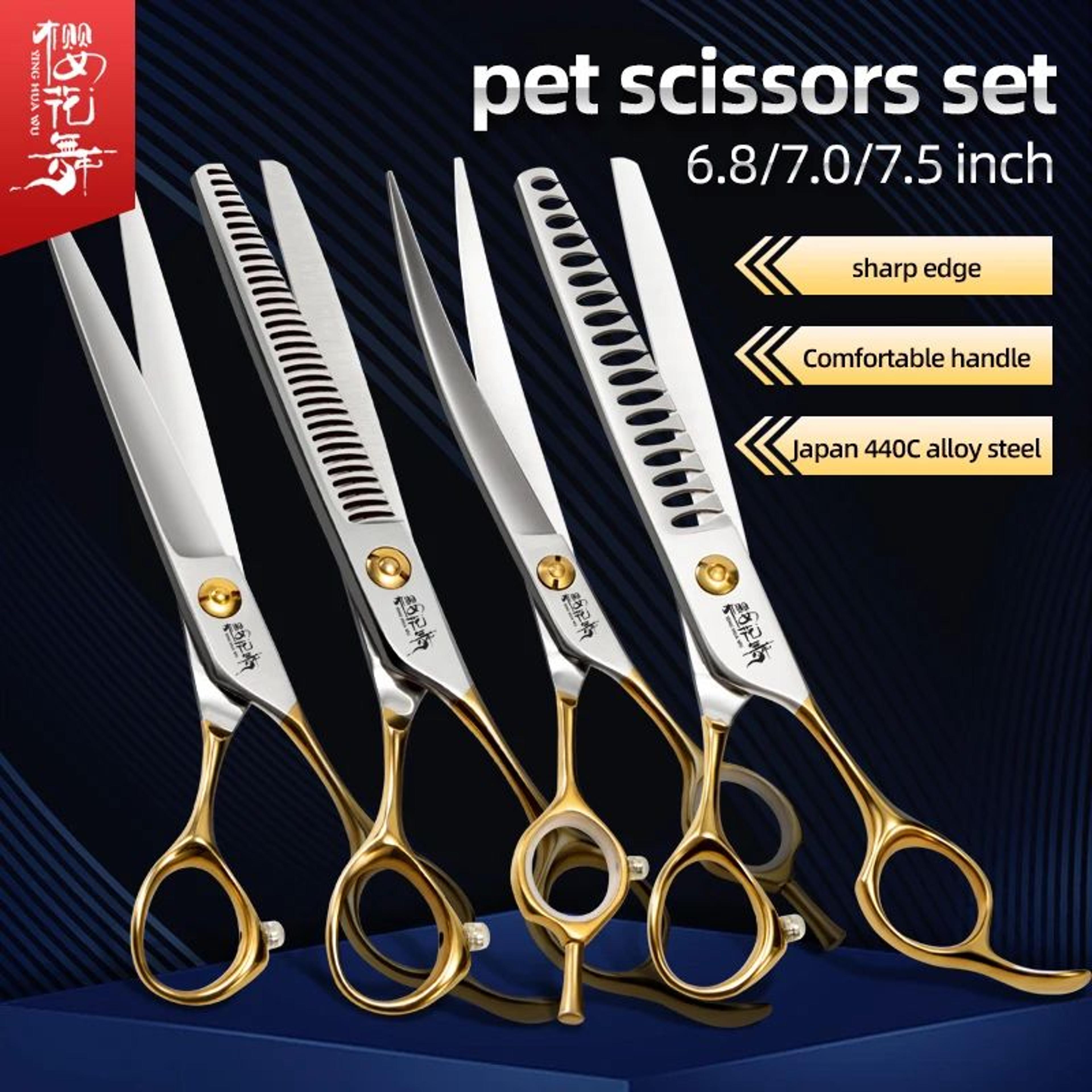 professional 440c pet grooming scissors set