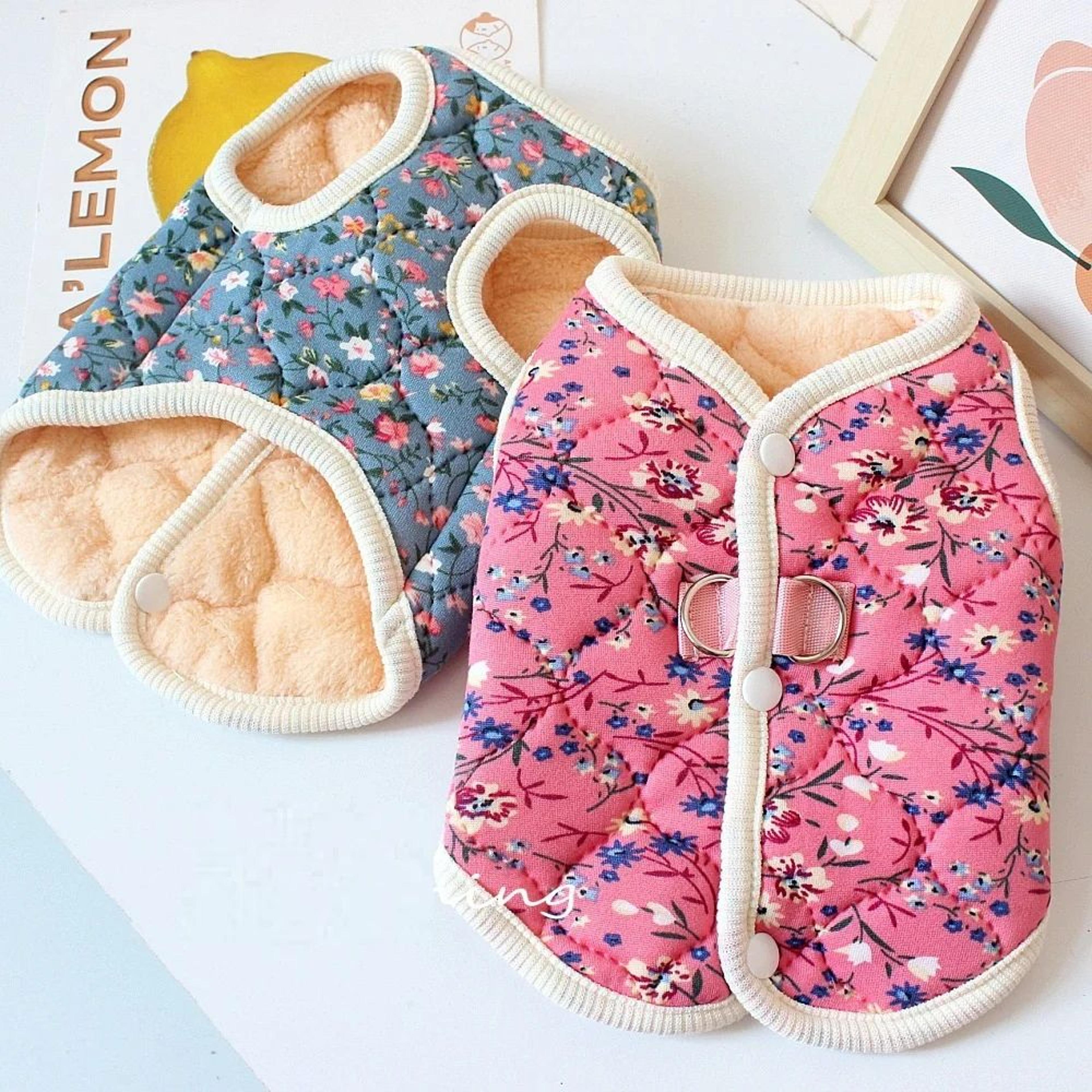 floral fleece dog jacket for small dogs