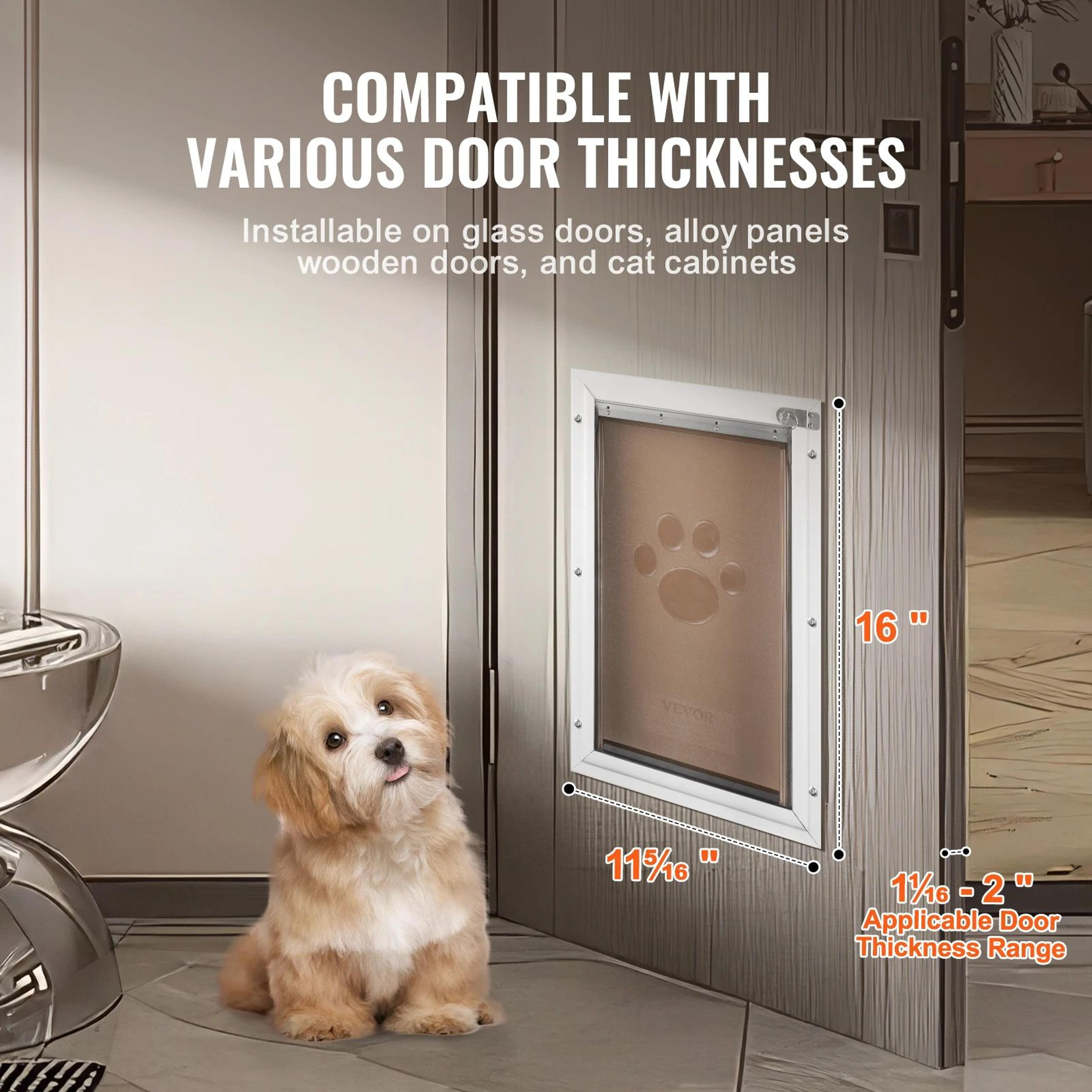 SucceBuy Weatherproof Pet Door With Locking Flap System 3