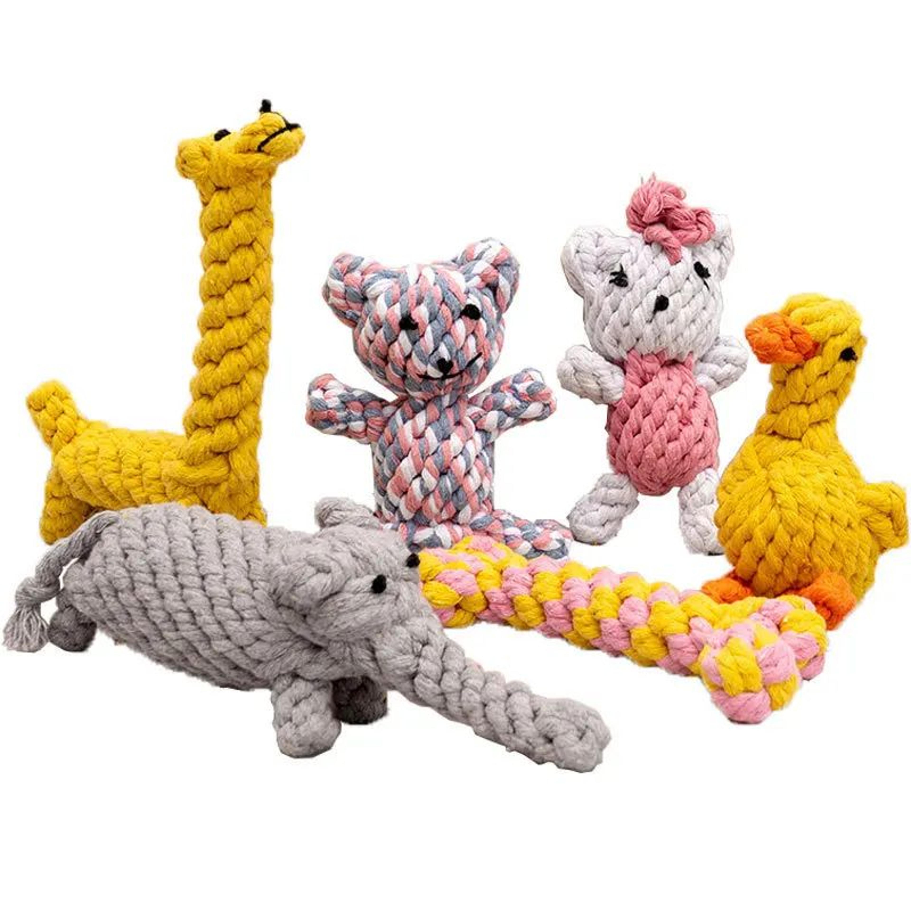 bite resistant rope knot ball dog toy for teeth cleaning
