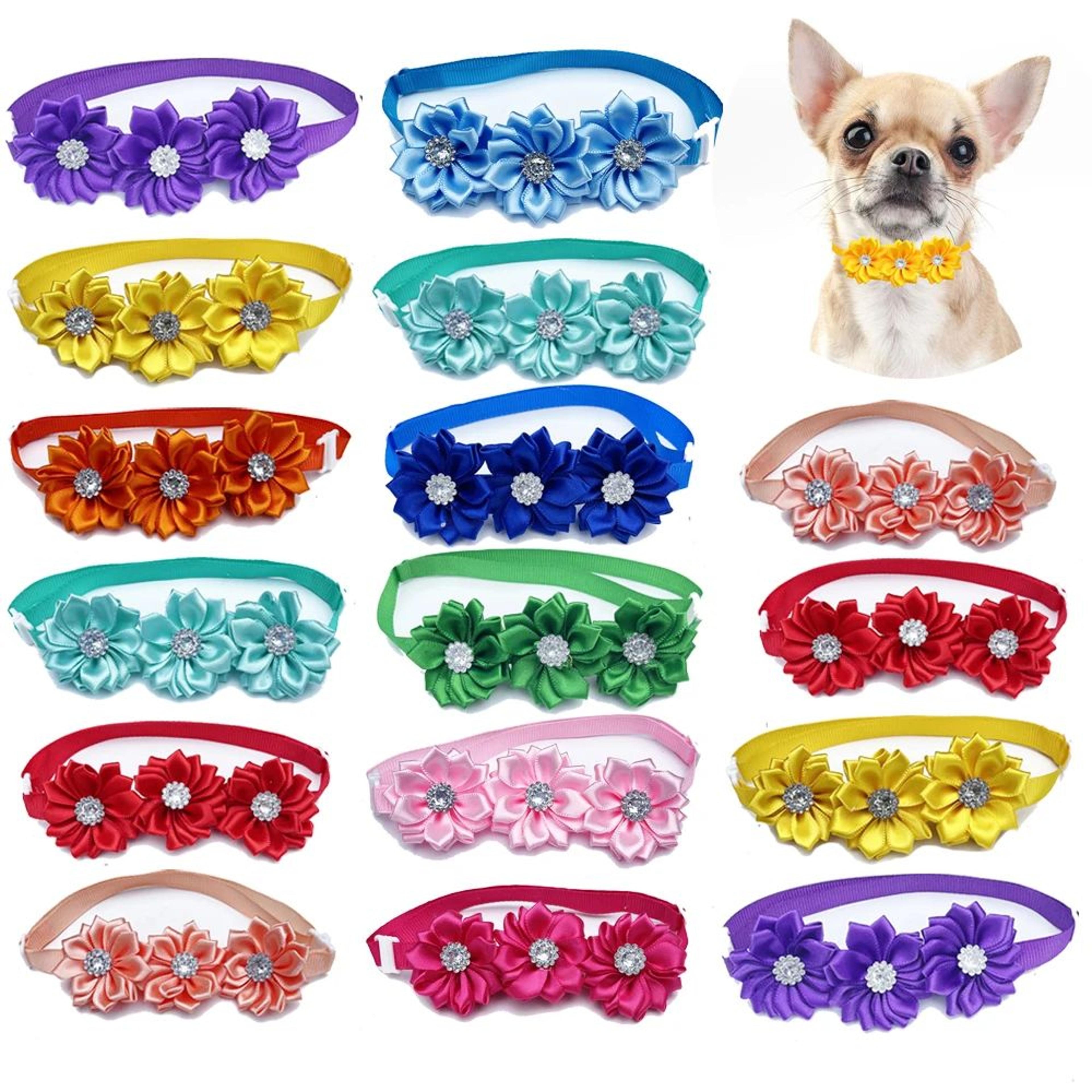 cute flower pet bow ties for dogs and cats