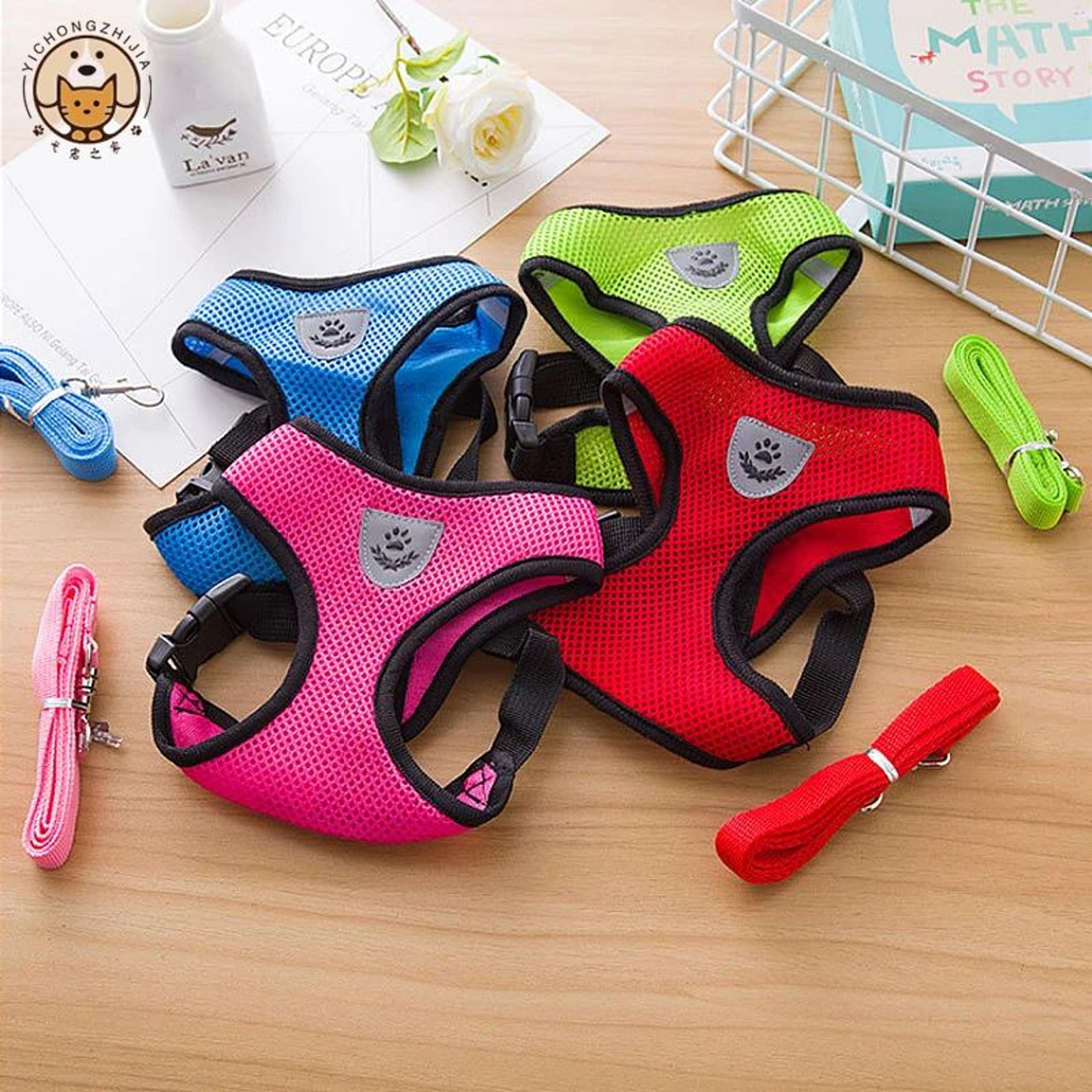 breathable summer dog harness and leash set for small pets