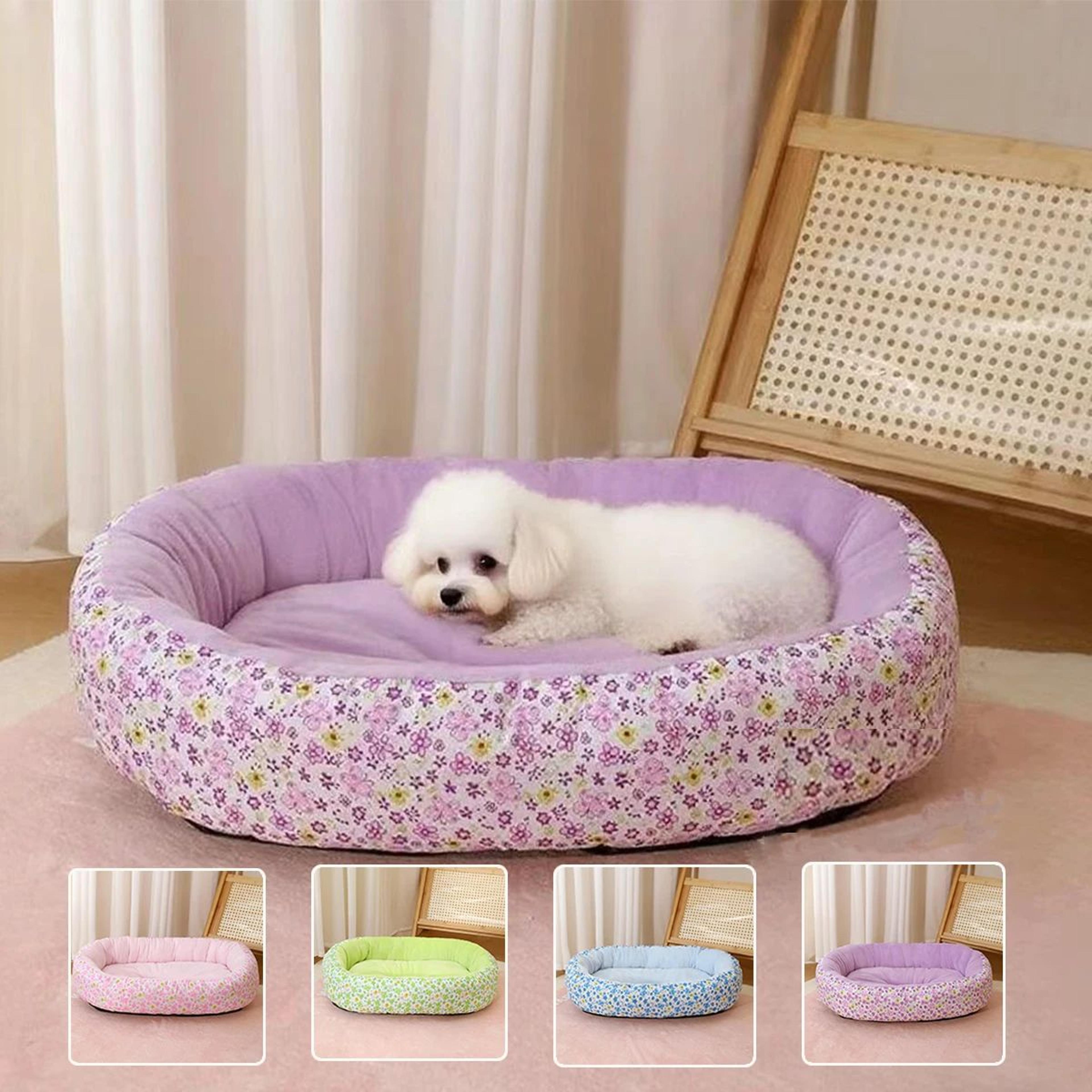 floral all season pet bed soft dog and cat sleeping mat