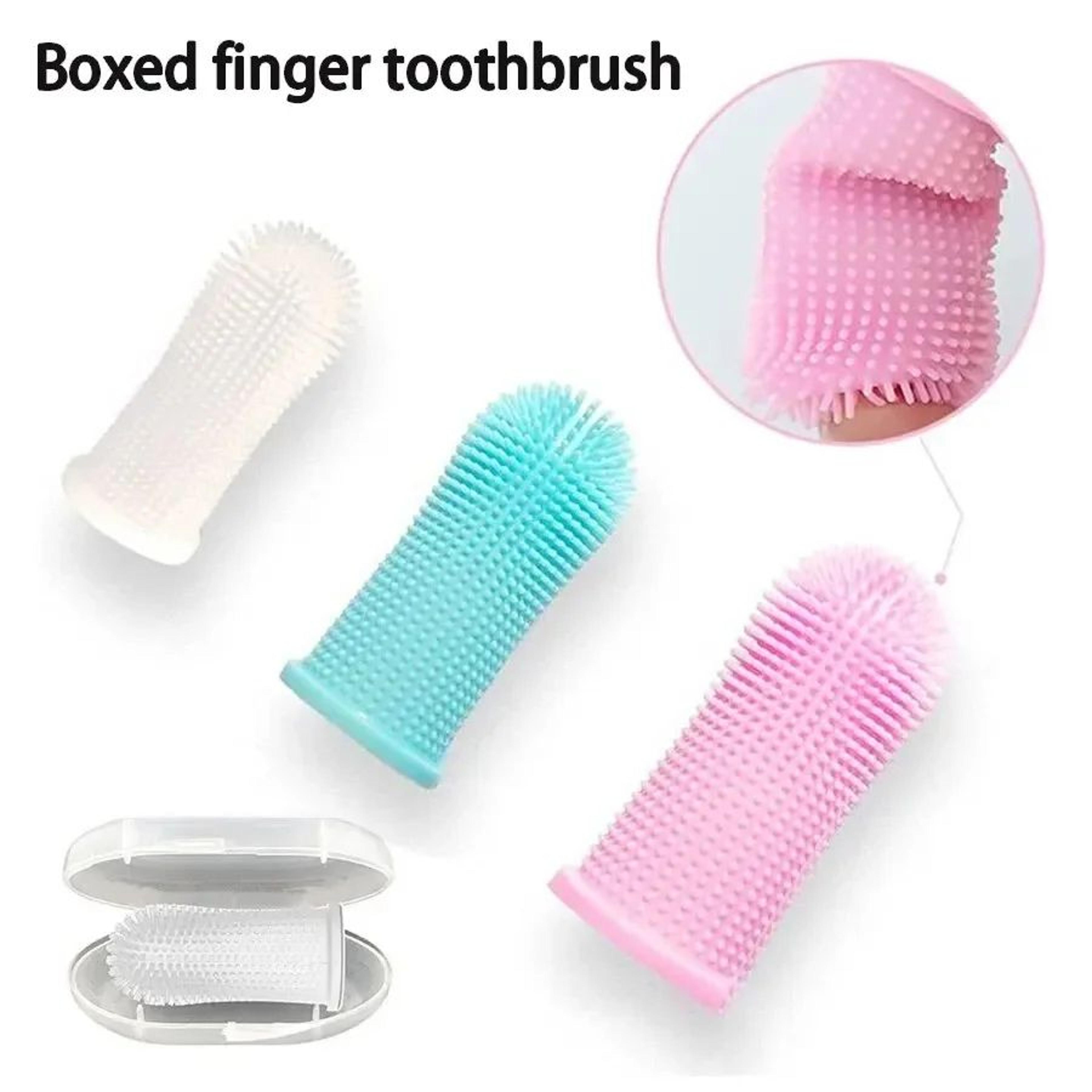 silicone pet finger toothbrush soft oral cleaning brush for dogs and cats