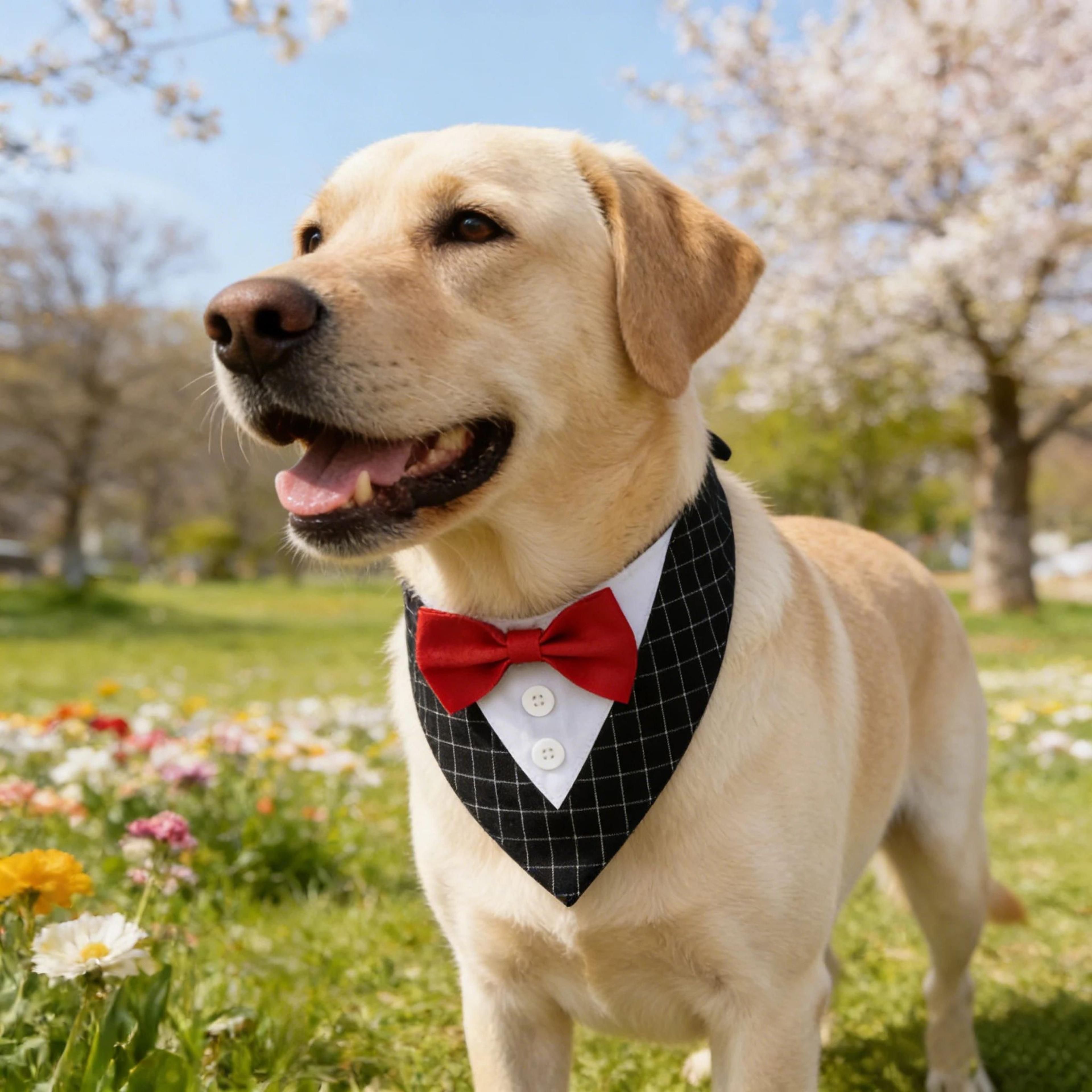 Sucado Wedding Tuxedo Dog Bandana Adjustable Pet Scarf For Parties And Events 2