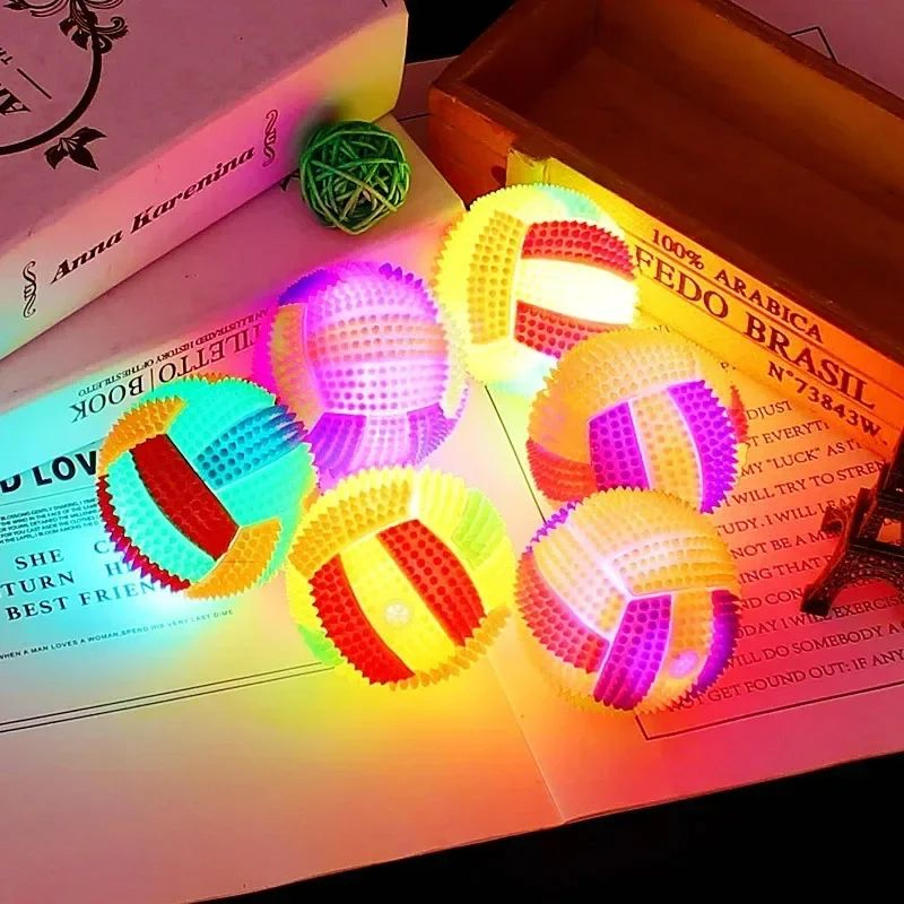 led glowing dog ball interactive light up chew toy for puppies cats and small pets