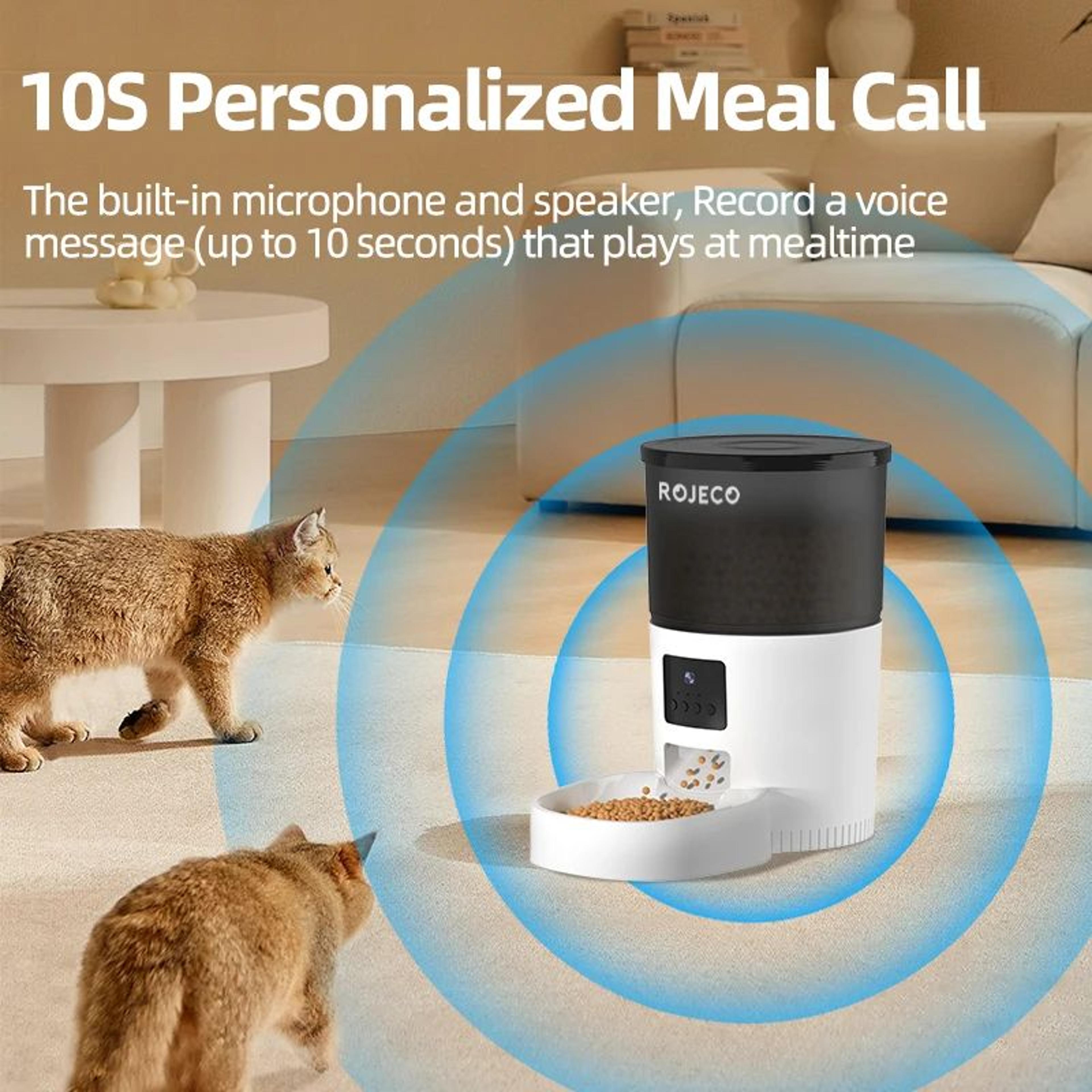 ROJECO Smart Automatic Cat Feeder With Camera WiFi Pet Food Dispenser For Cats And Dogs 2