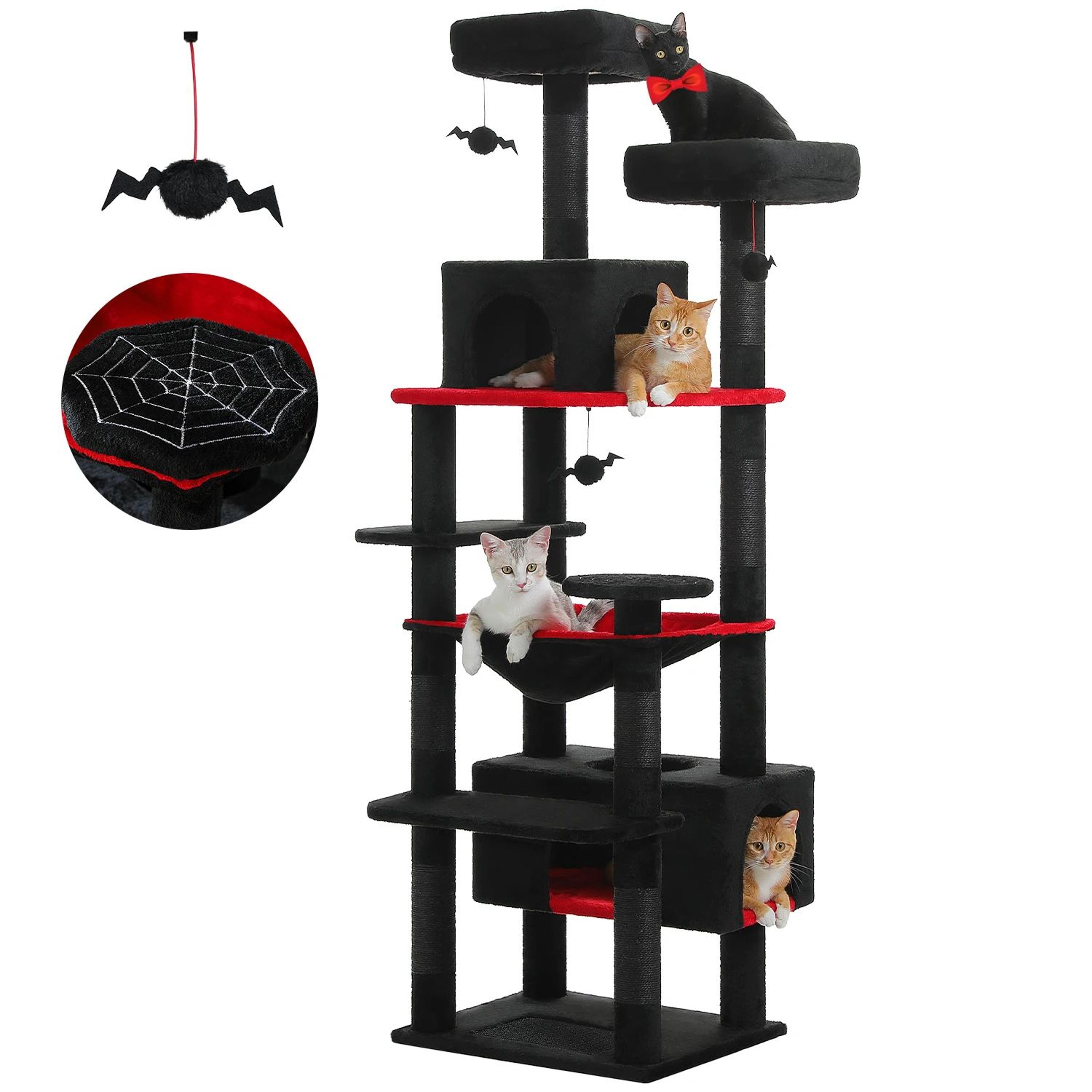 Large Cat Tree Tower With Scratching Posts Hammock Condos And Padded Perches For Indoor Cats 7