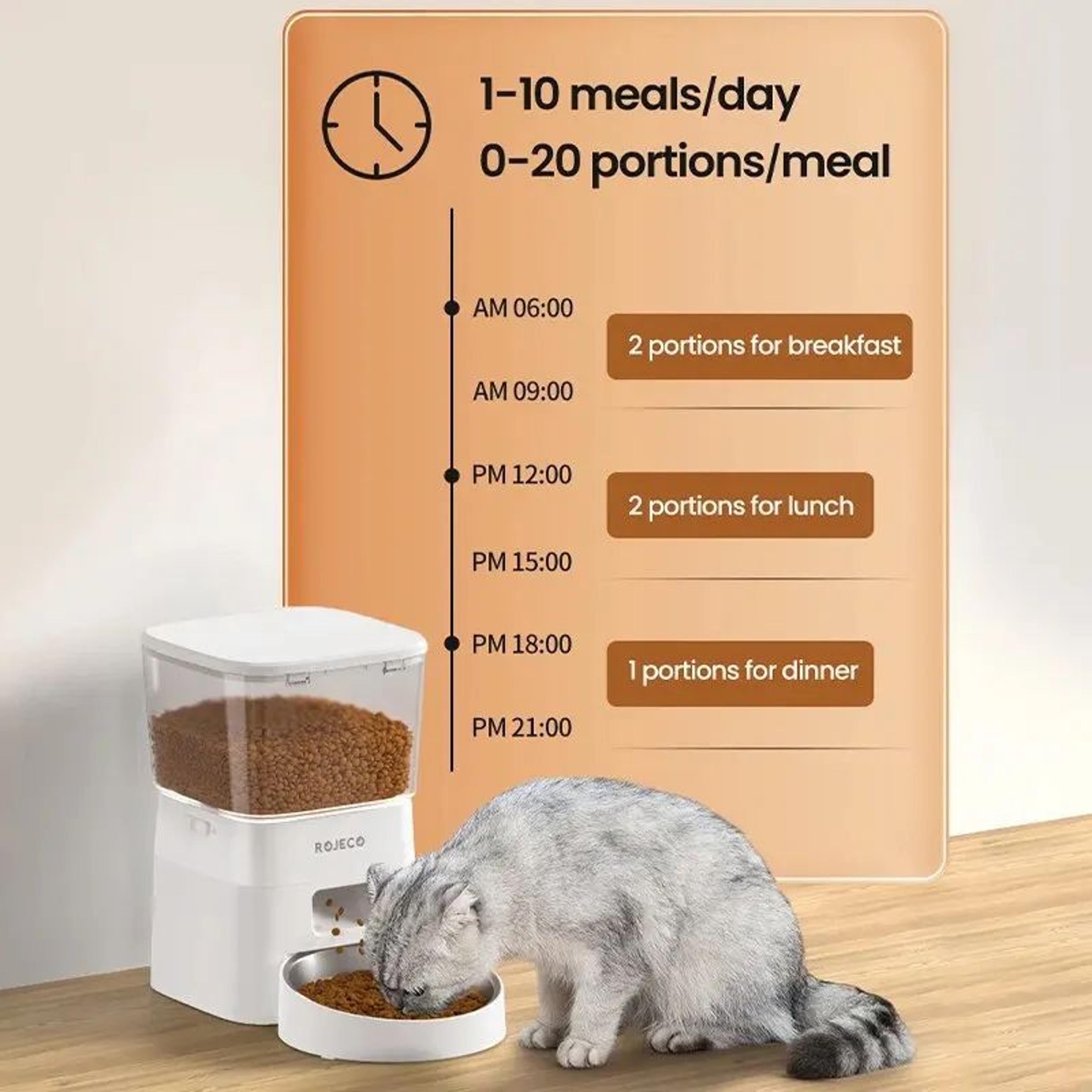 ROJECO Smart Automatic Cat Feeder With WIFI Control 3