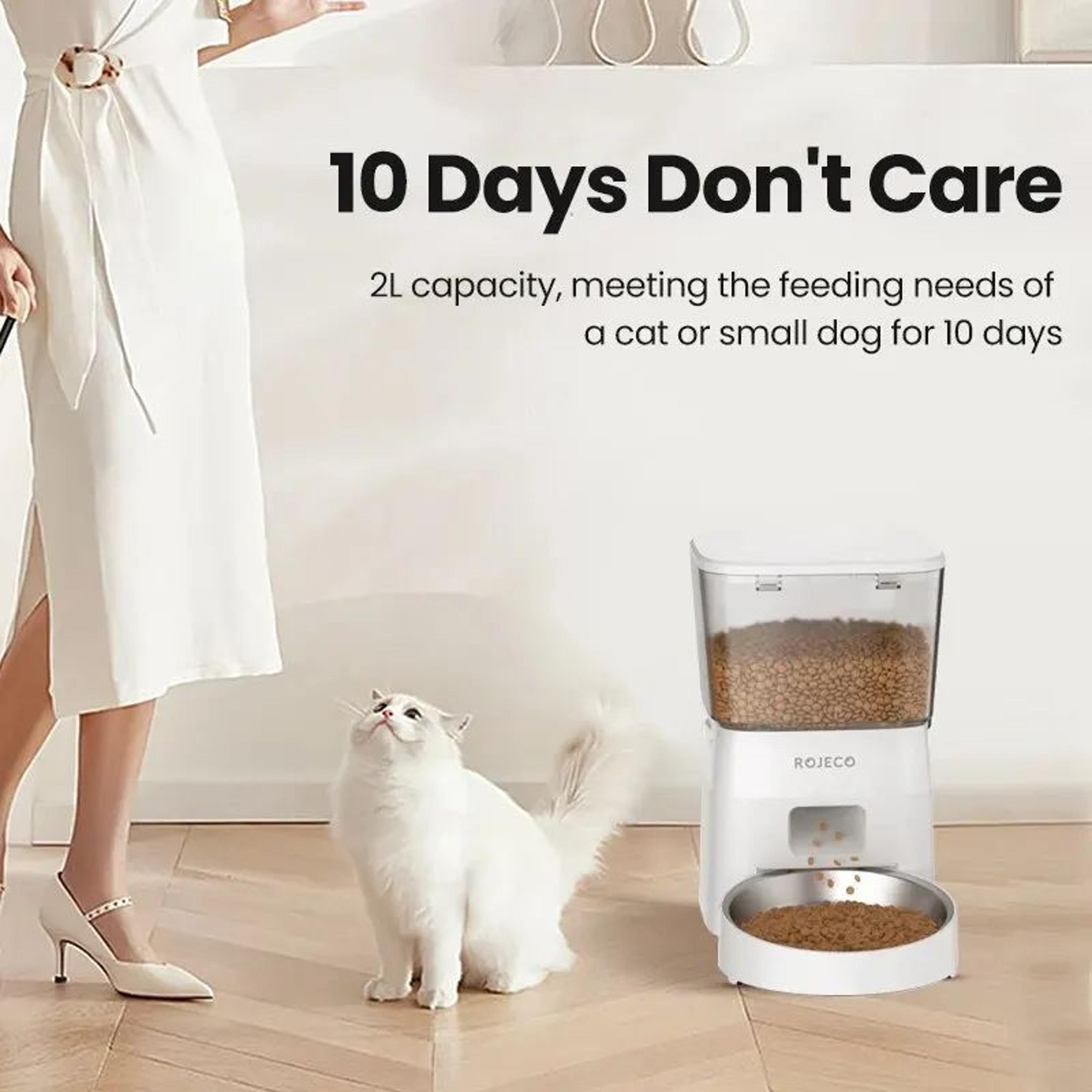 ROJECO Smart Automatic Cat Feeder With WIFI Control 4