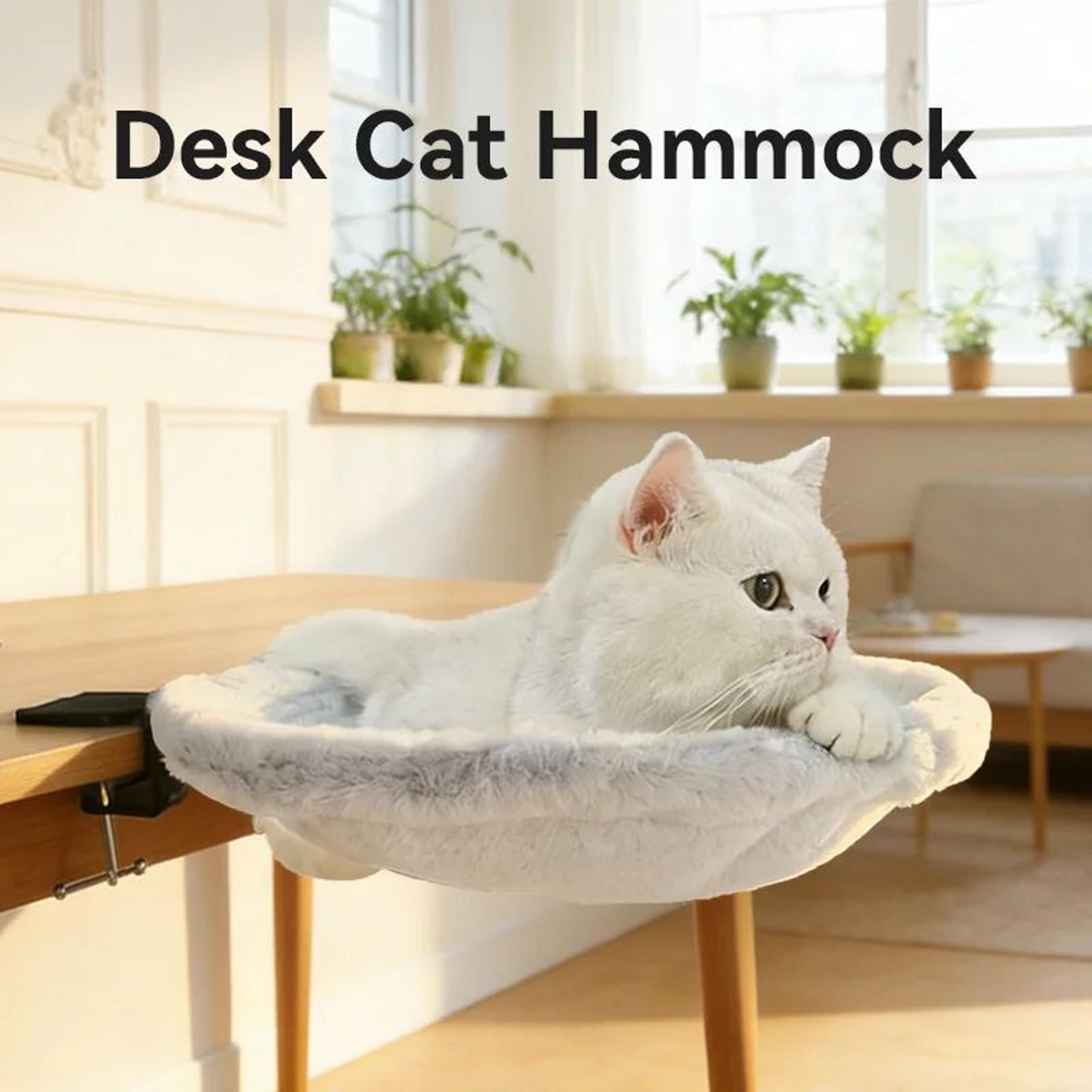 cozydesk plush cat hammock bed