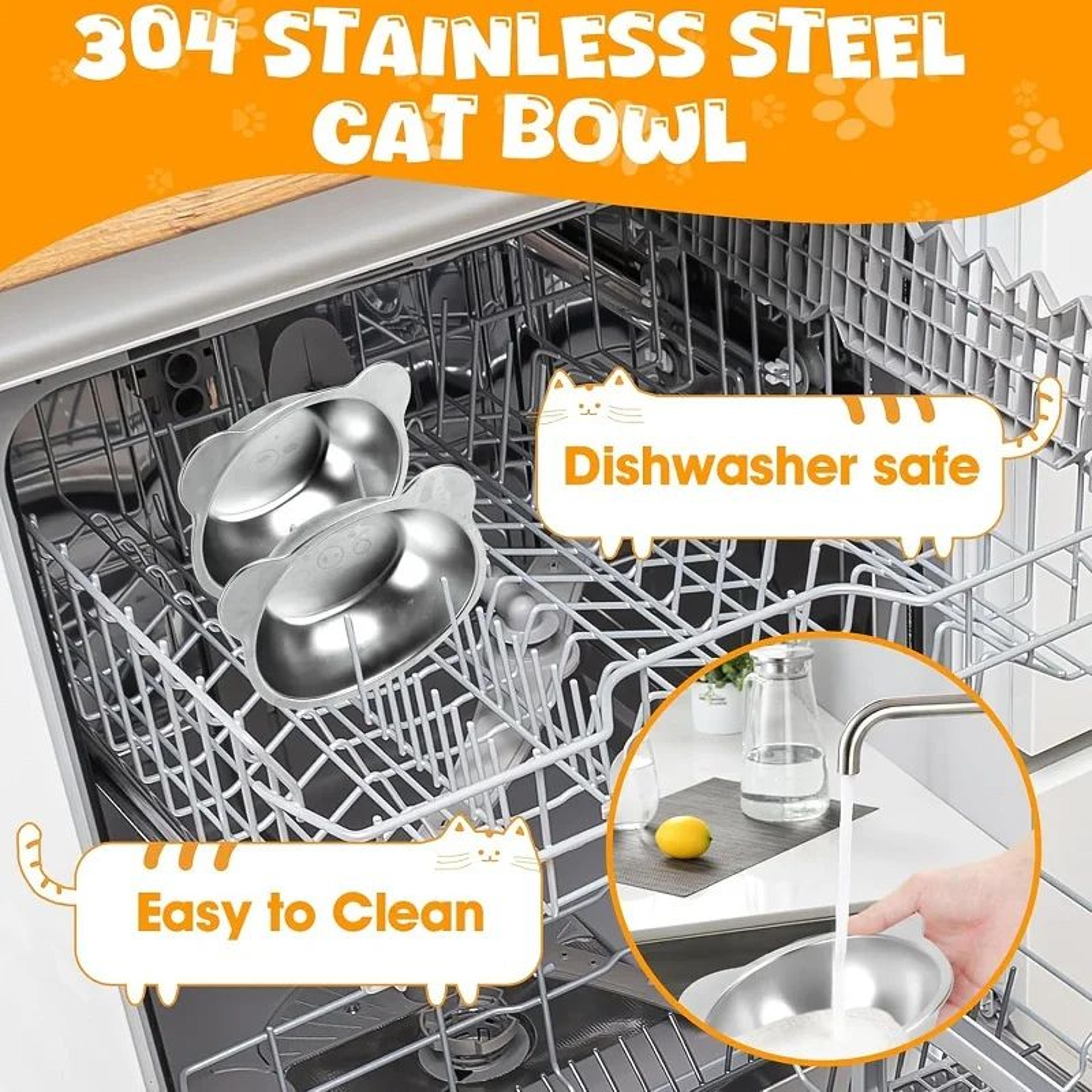 ComfortGuard Tilted Stainless Steel Cat Bowl 3