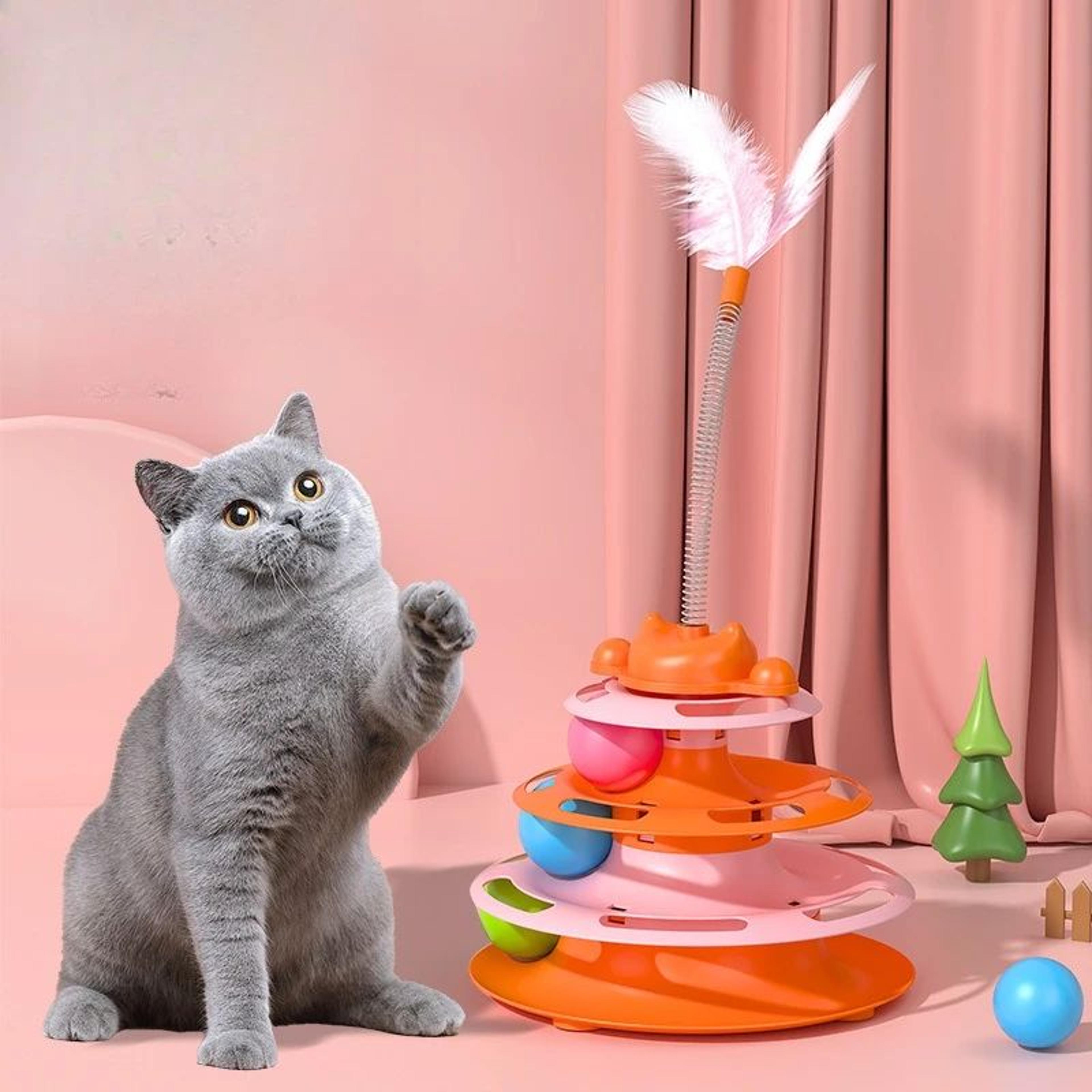 TripleSpin Interactive Cat Ball Track Toy 8