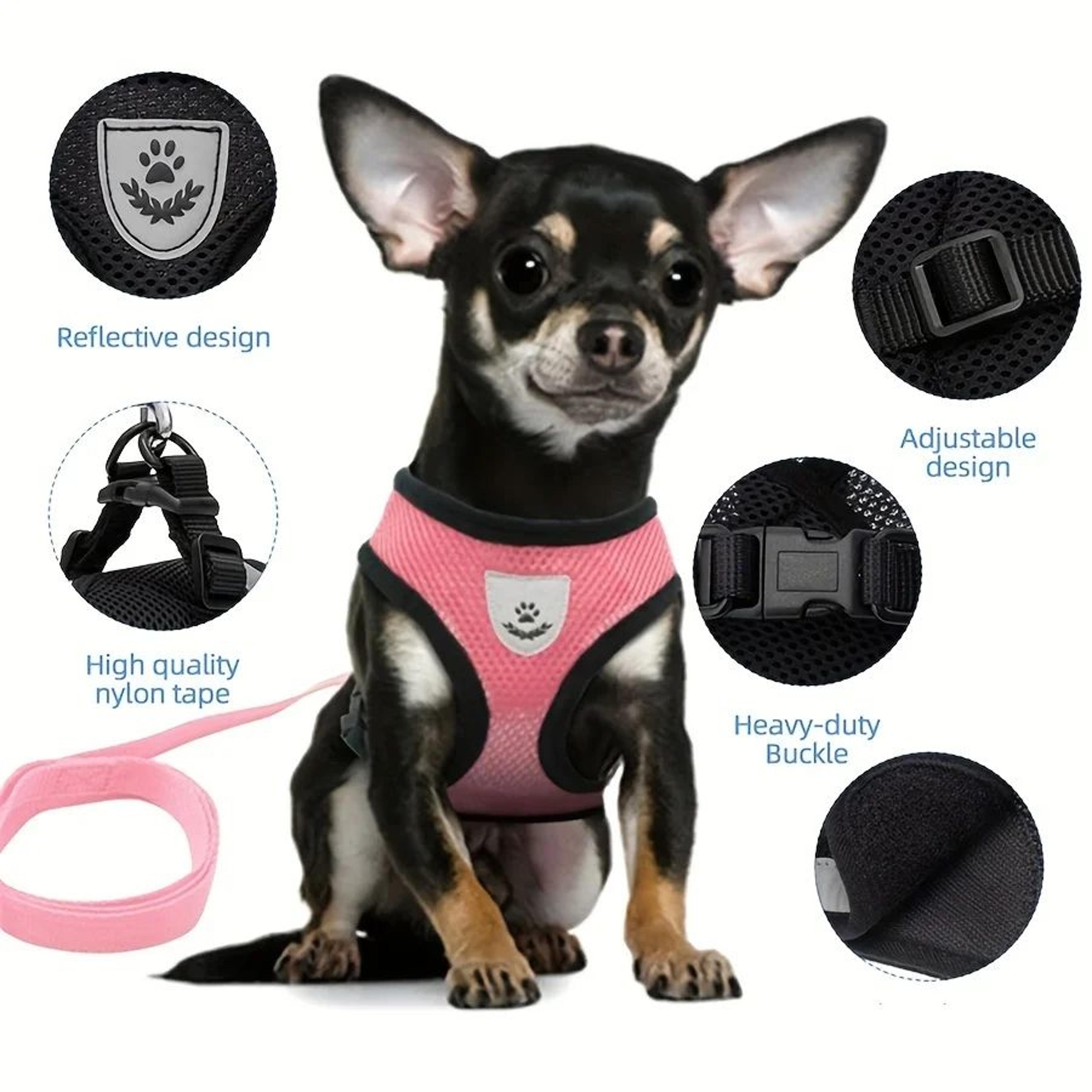 Adjustable Escape Proof Cat Harness With Reflective Leash Set 2