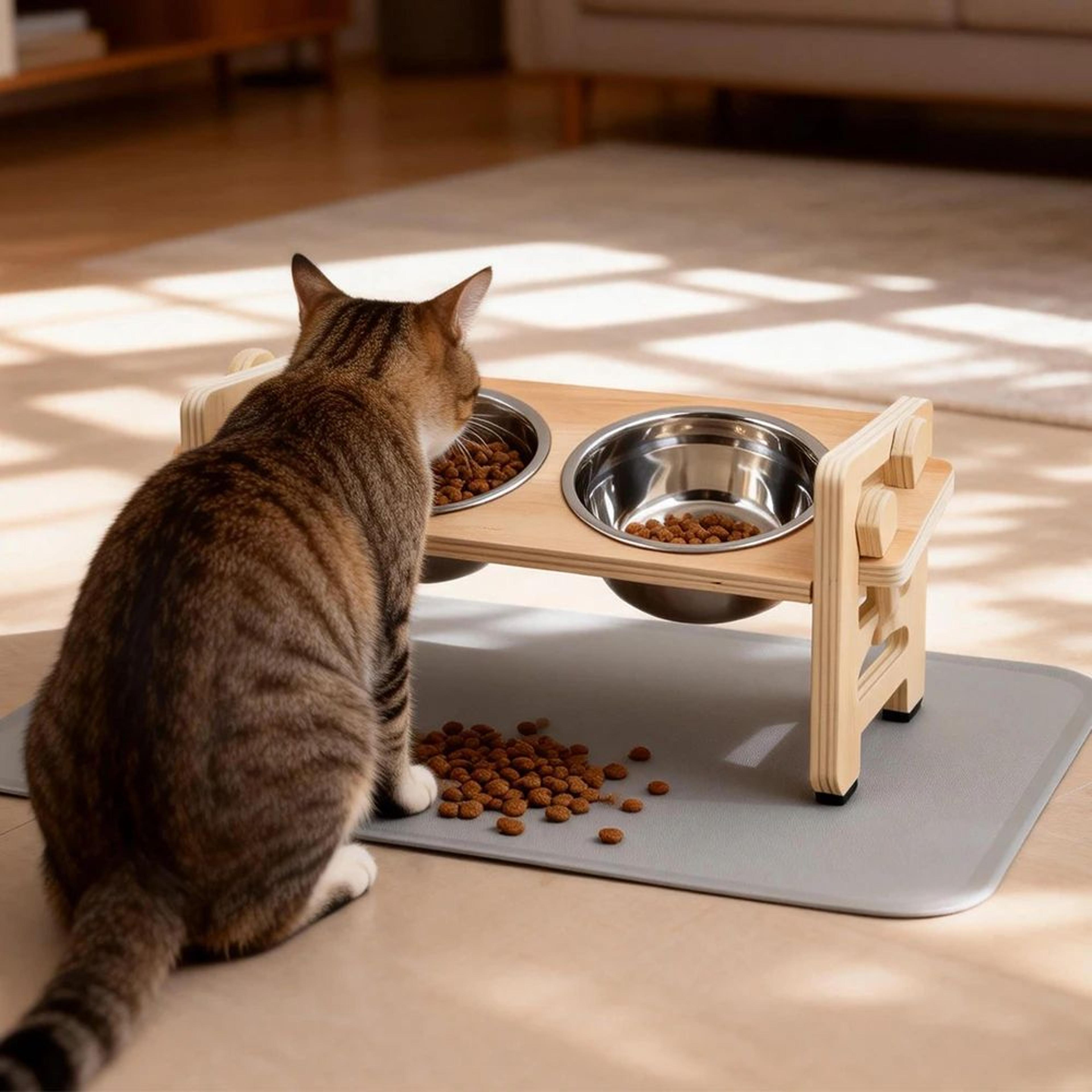 ComfortLift Adjustable Elevated Cat Bowl Stand 0