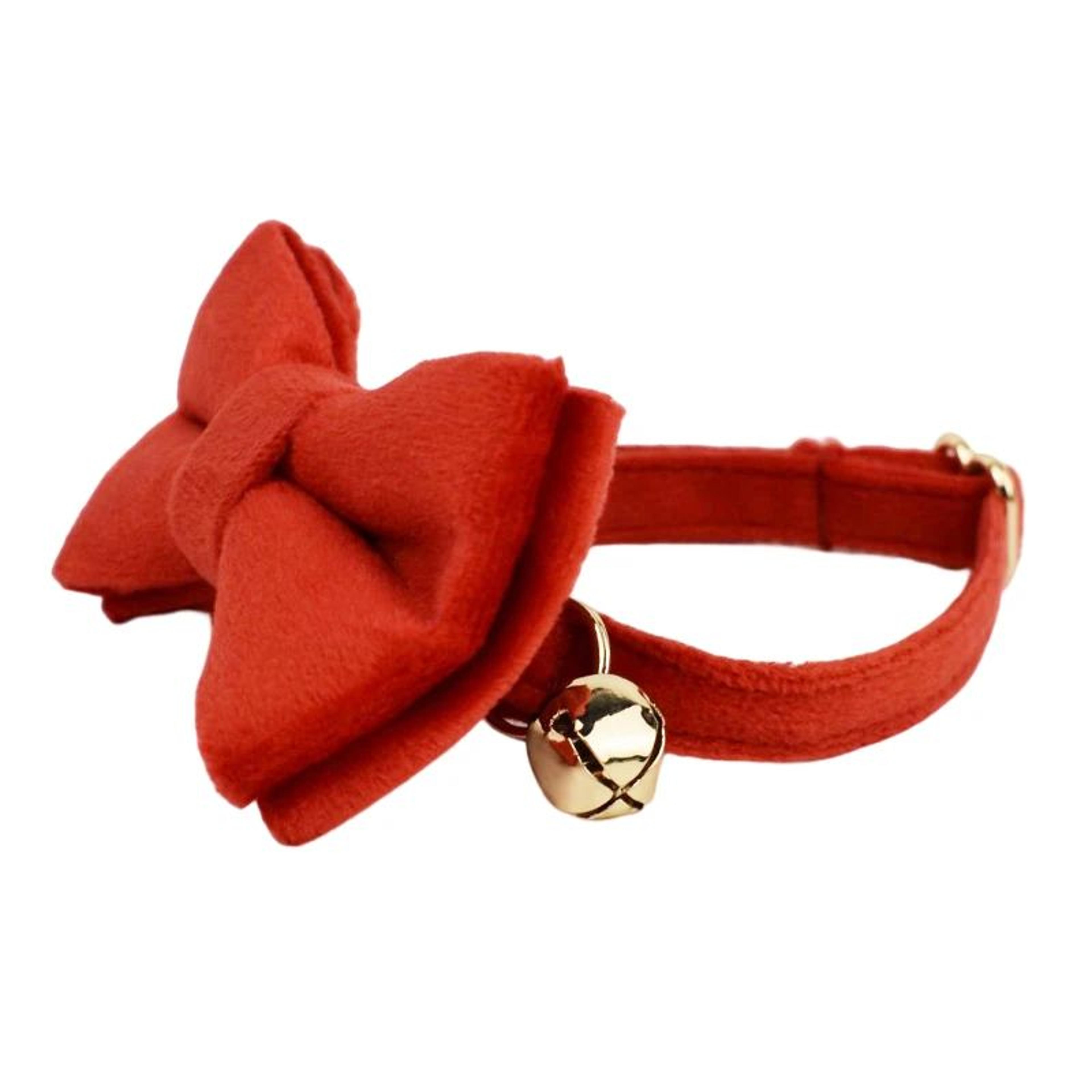 Personalized Velvet Cat Collar With Name Engraving And Bell 2
