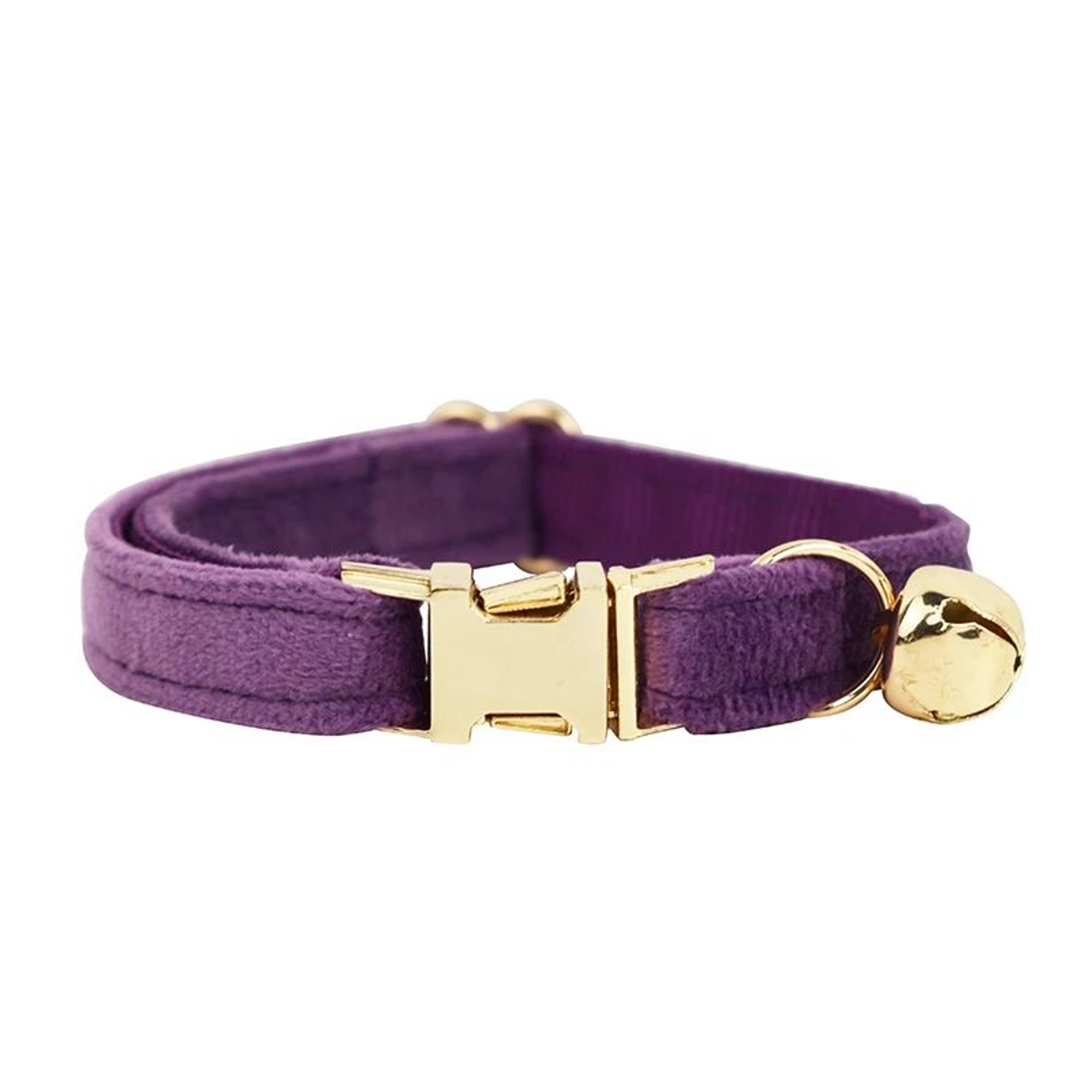 Personalized Velvet Cat Collar With Name Engraving And Bell 21