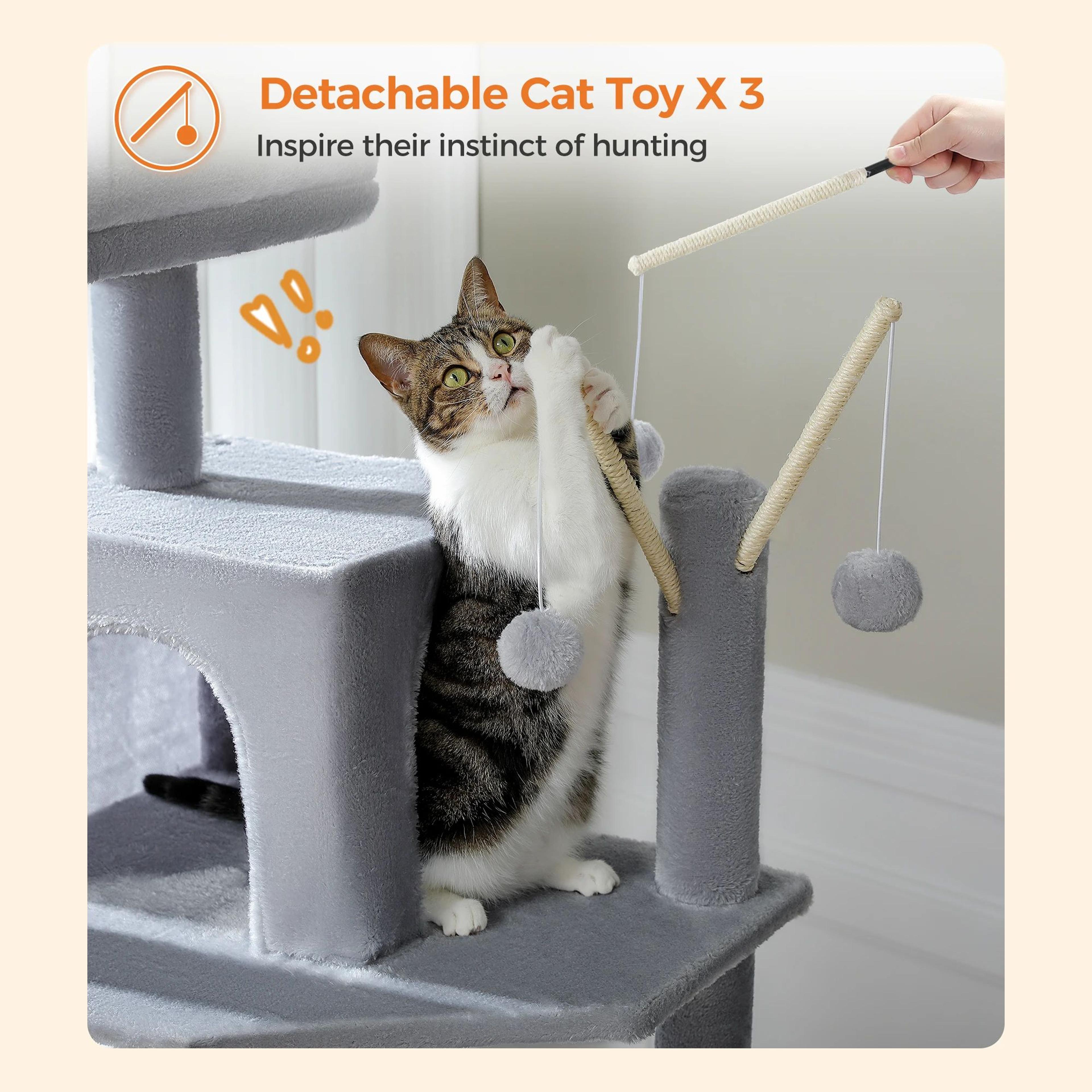 Large Cat Tree Tower With Big Hammock And Scratching Posts 3