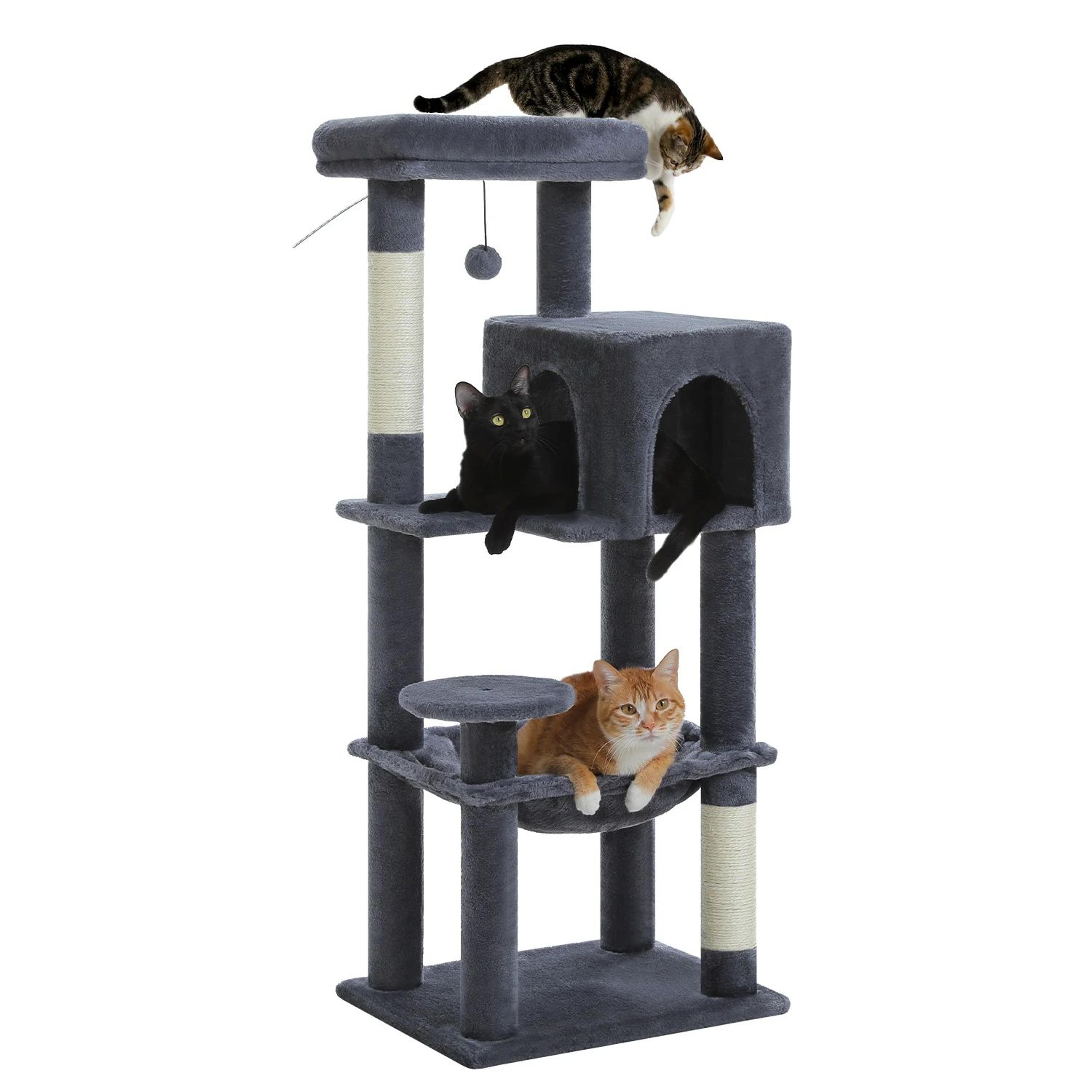Multi Level Cat Tree Tower With Hammock And Scratching Posts 7