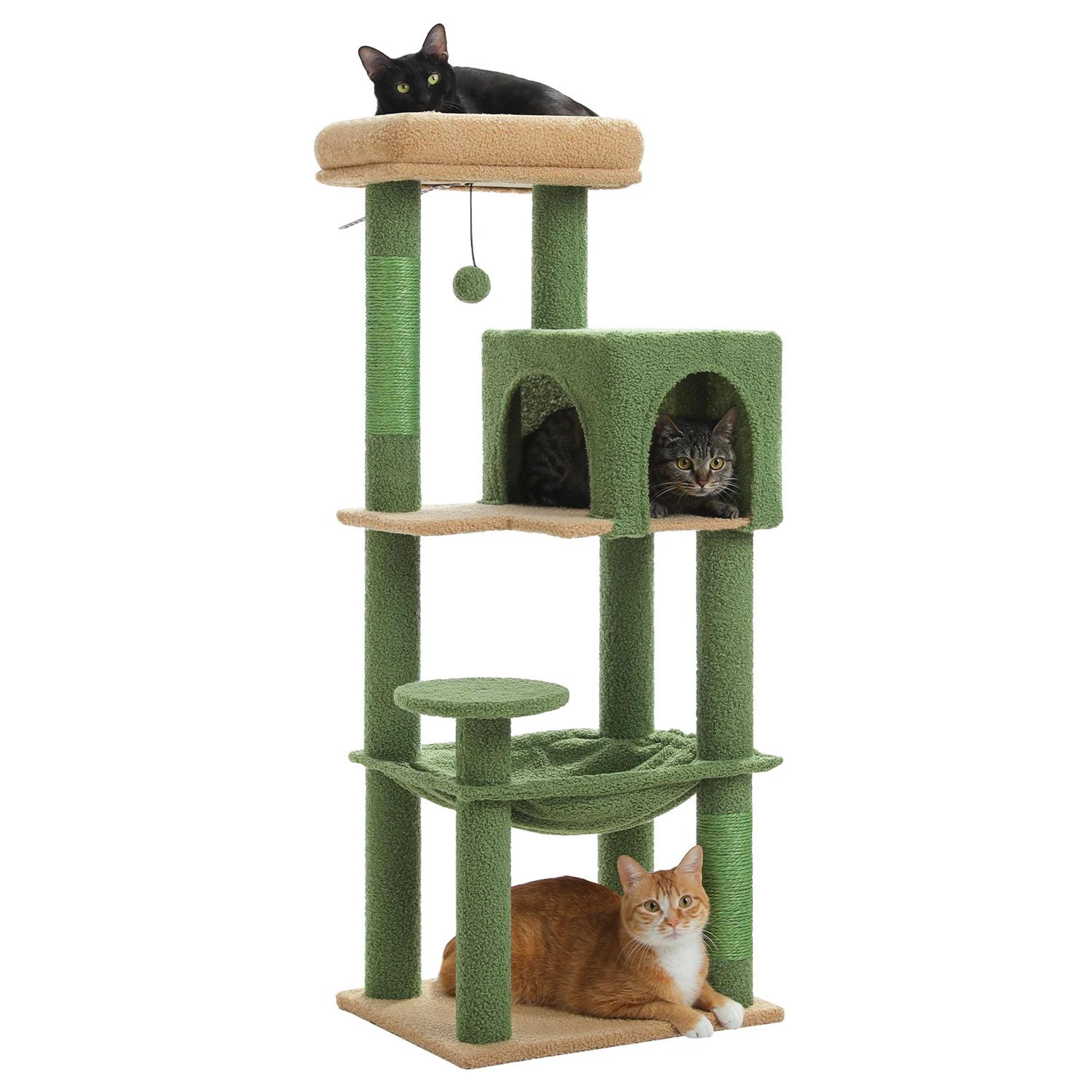 Multi Level Cat Tree Tower With Hammock And Scratching Posts 8