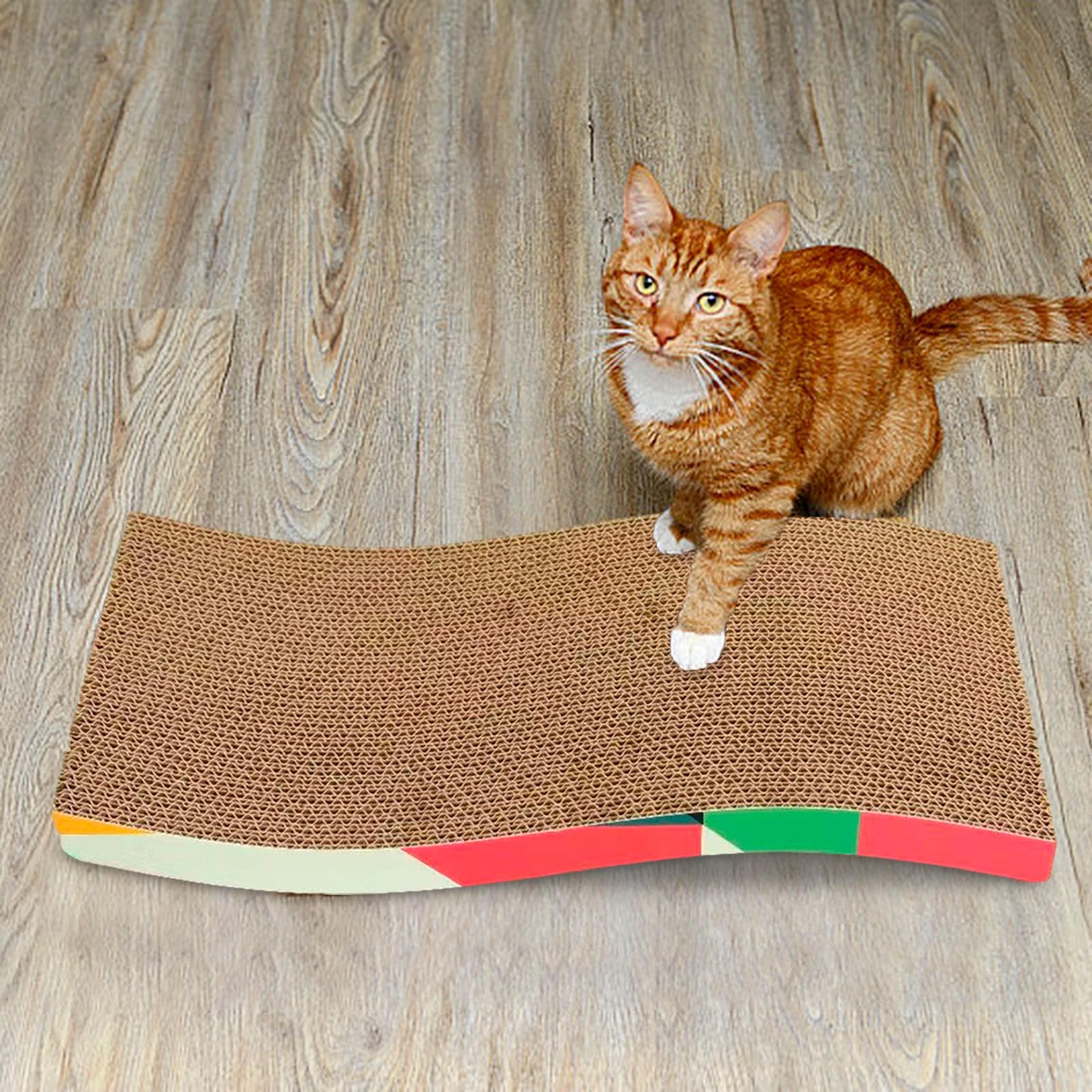 corrugated cardboard cat scratcher lounge for indoor cats
