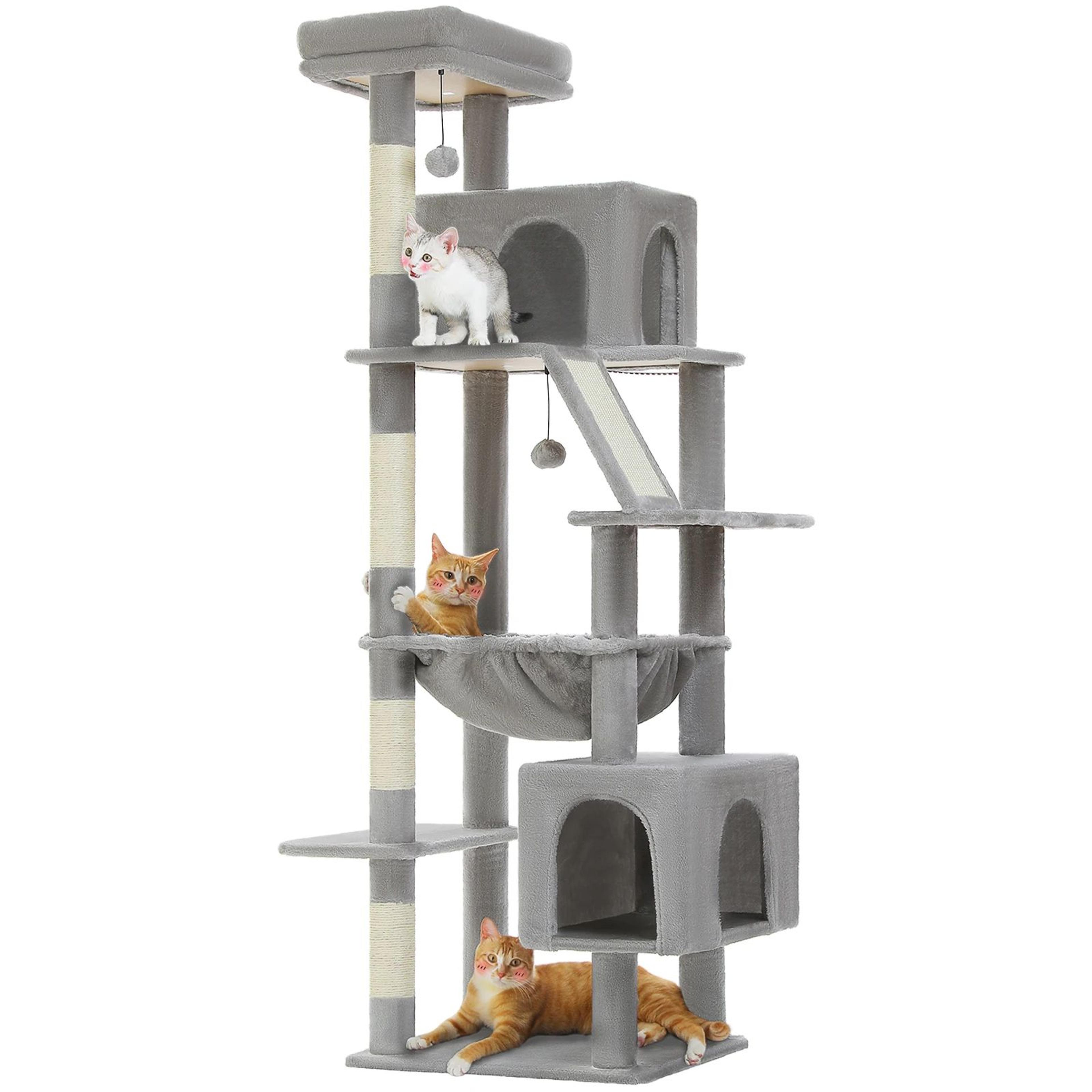 Tall Multi Level Cat Tree Tower With Condo Beds And Scratching Posts 9