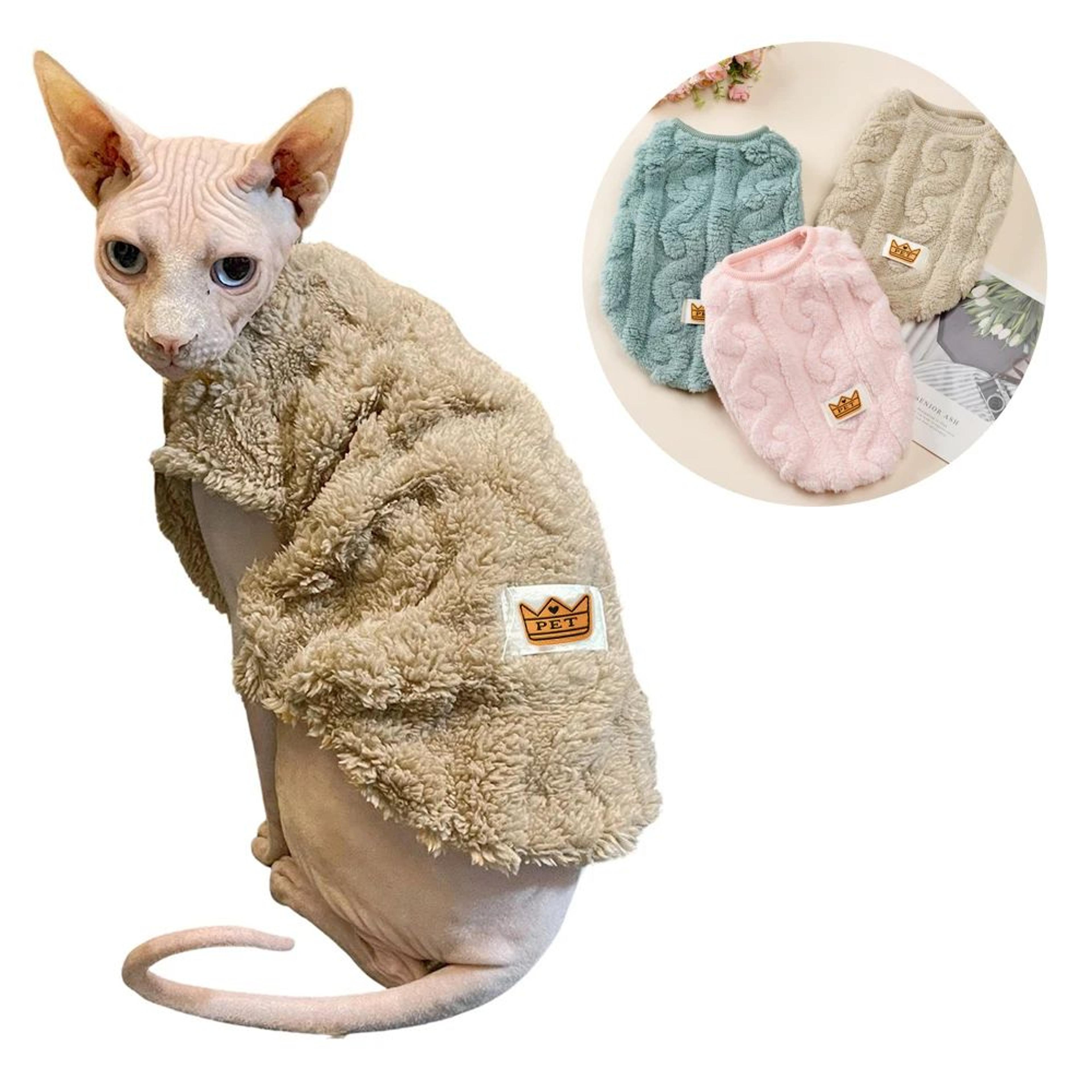 warm fleece cat sweatshirt for small dogs and cats