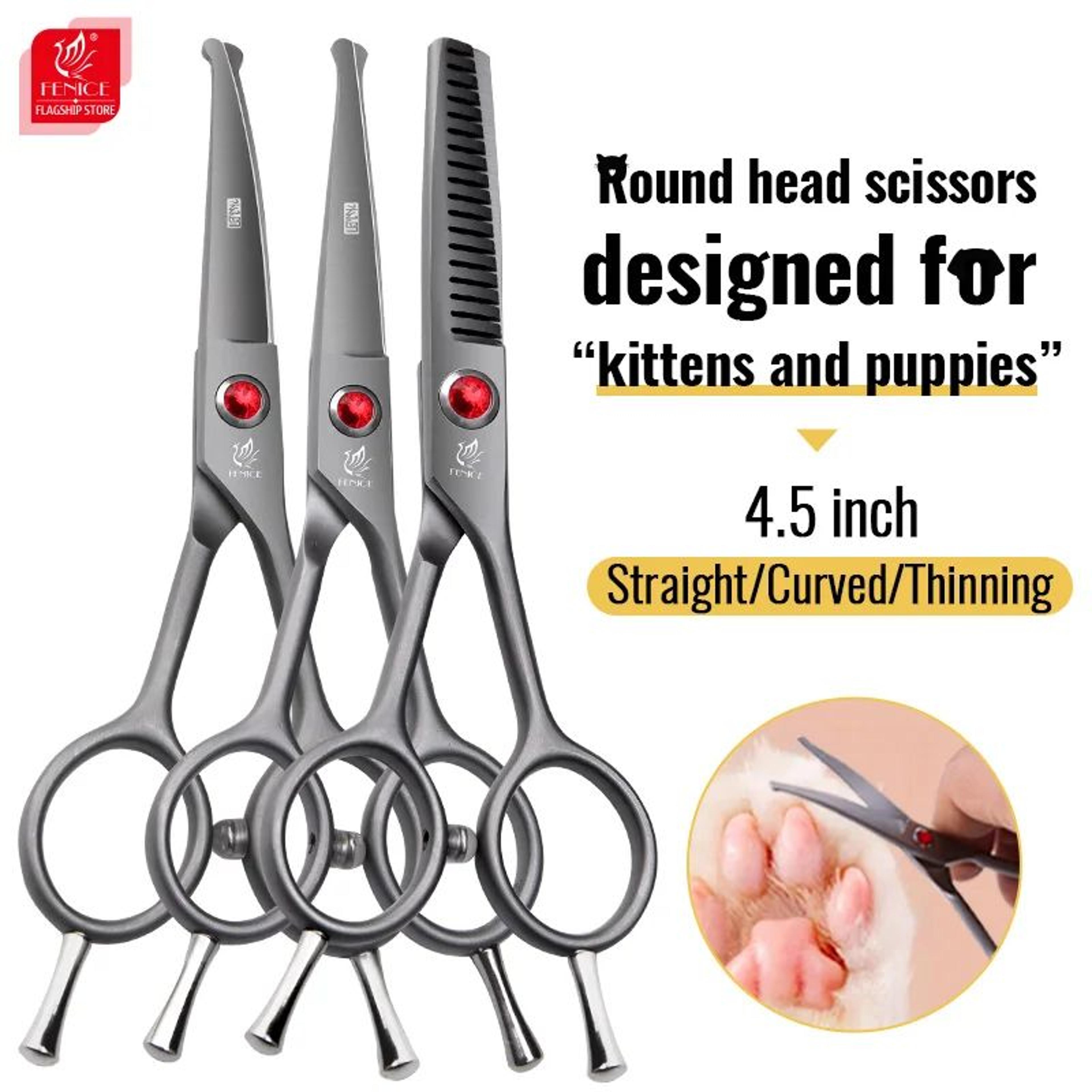 safetrim pet grooming scissors rounded tip dog and cat trimming tool