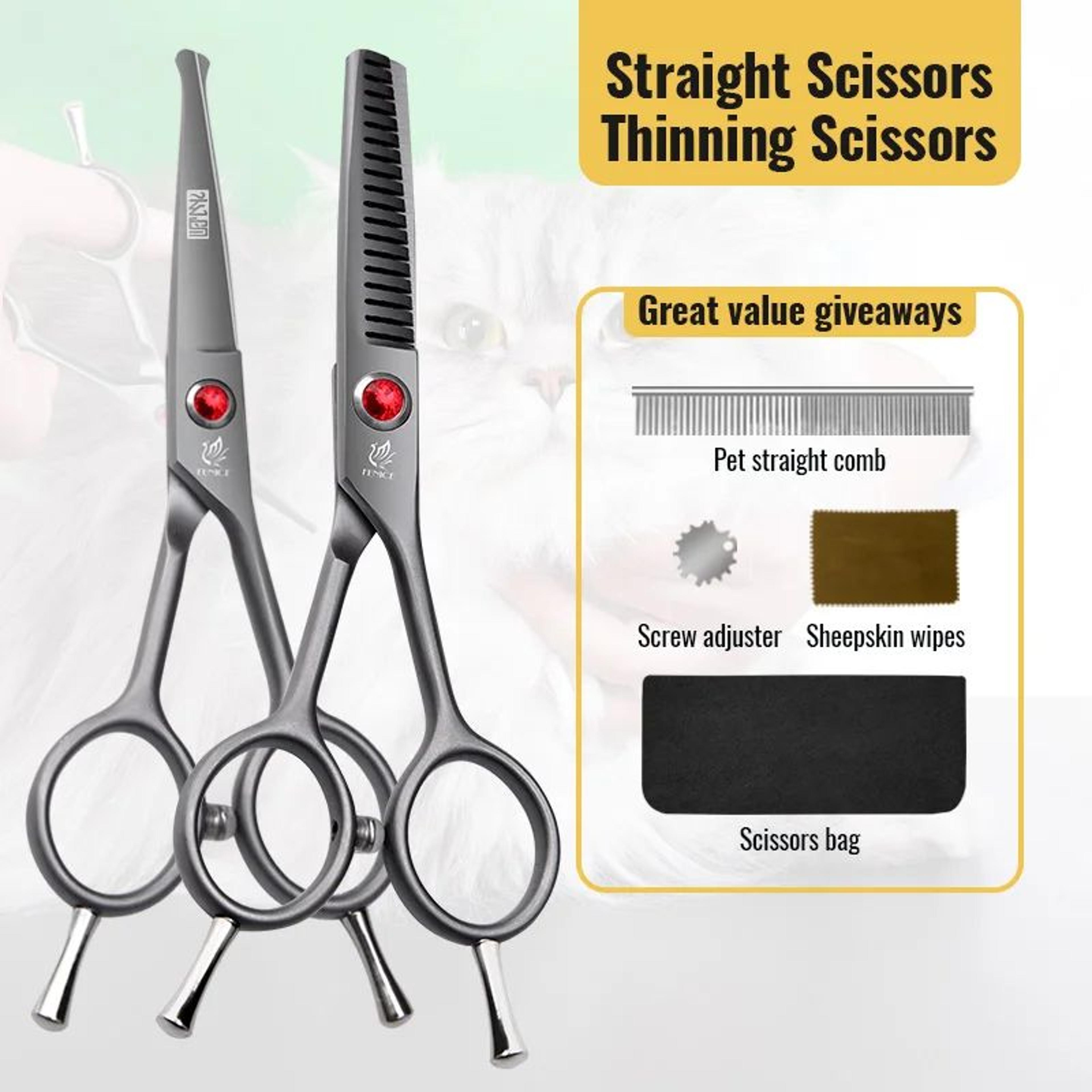 SafeTrim Pet Grooming Scissors Rounded Tip Dog And Cat Trimming Tool 12