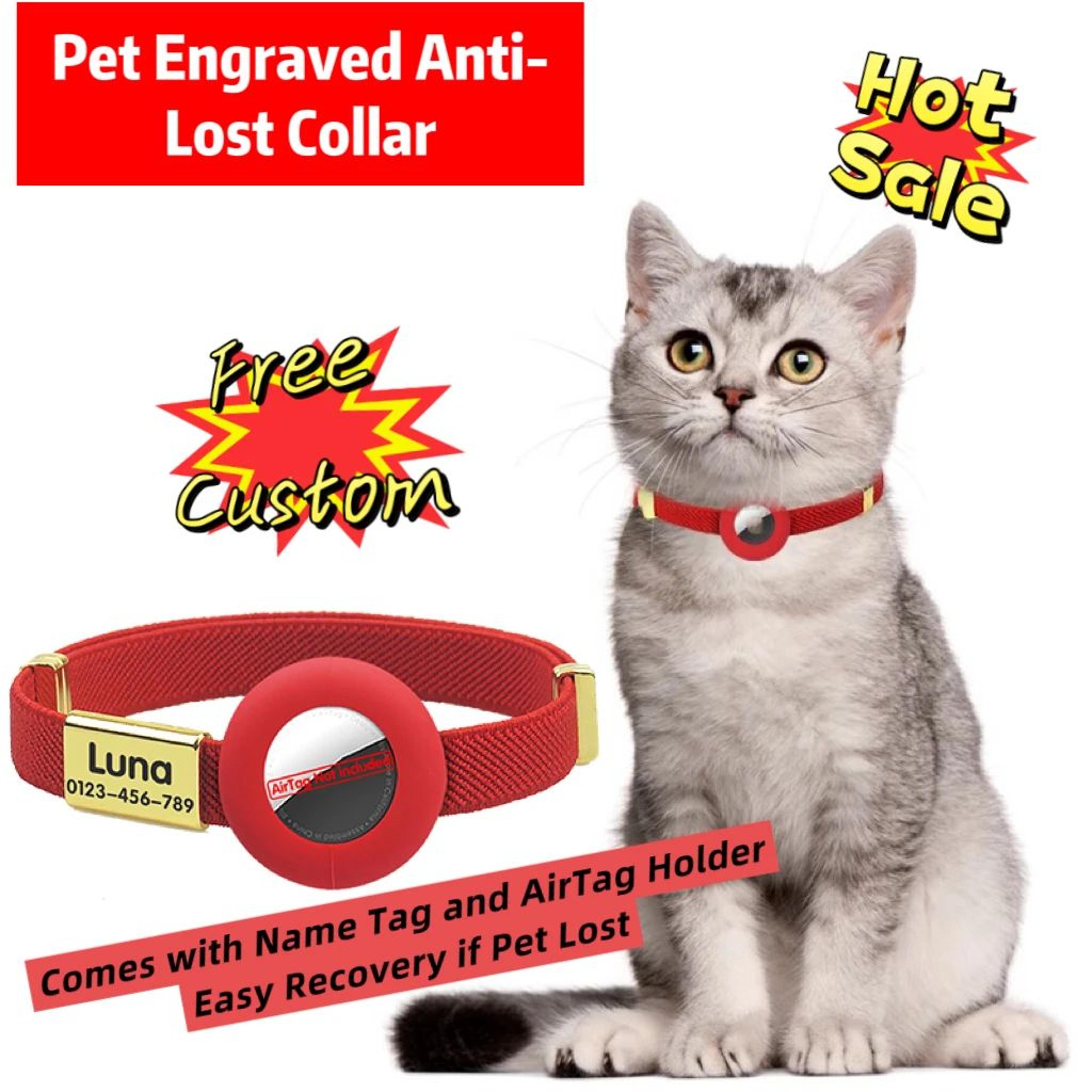 safetrack personalized breakaway cat collar with airtag holder