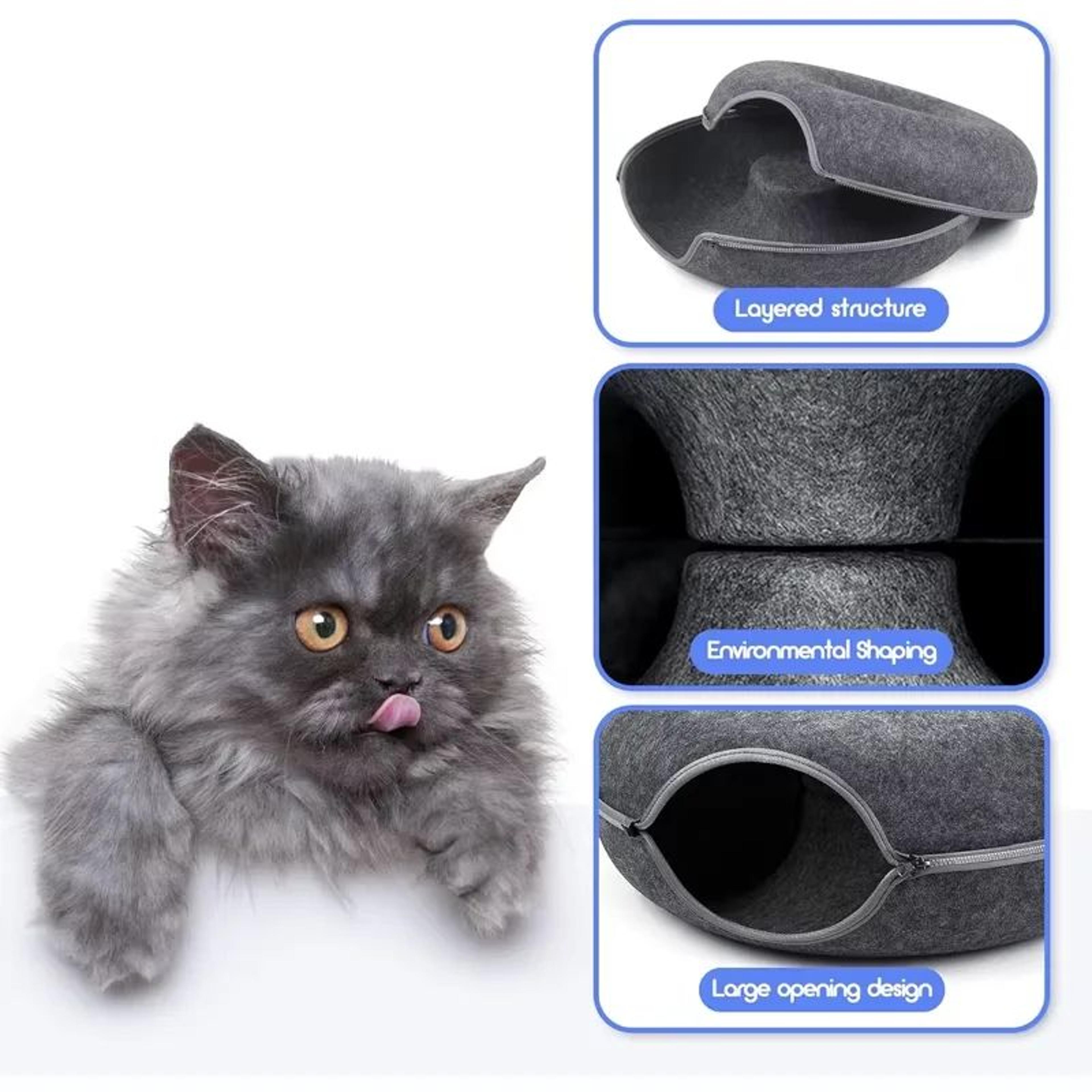 FeltNest Interactive Cat Tunnel Bed And Scratcher 3