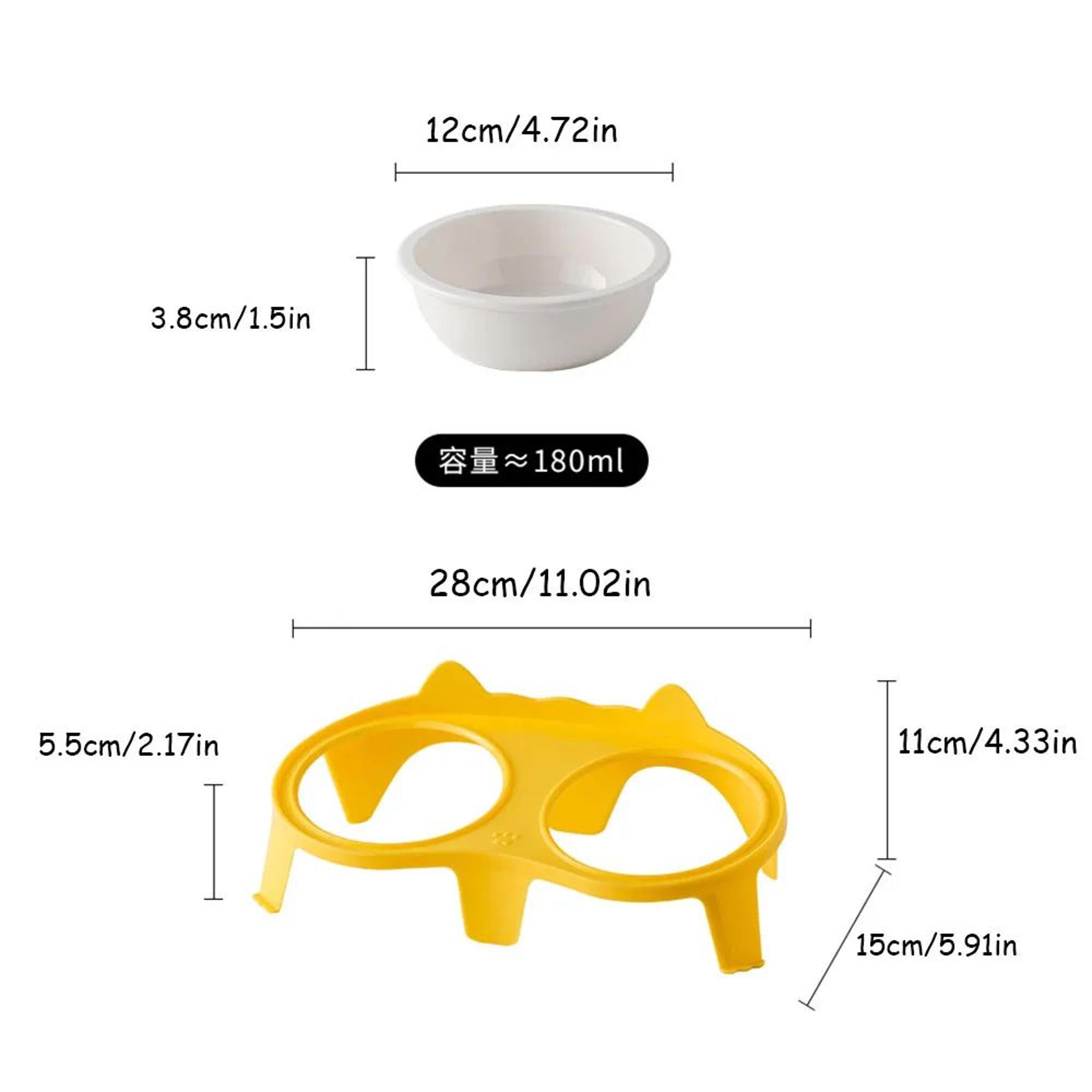 CeramiTilt Elevated Double Cat Bowl Set 4