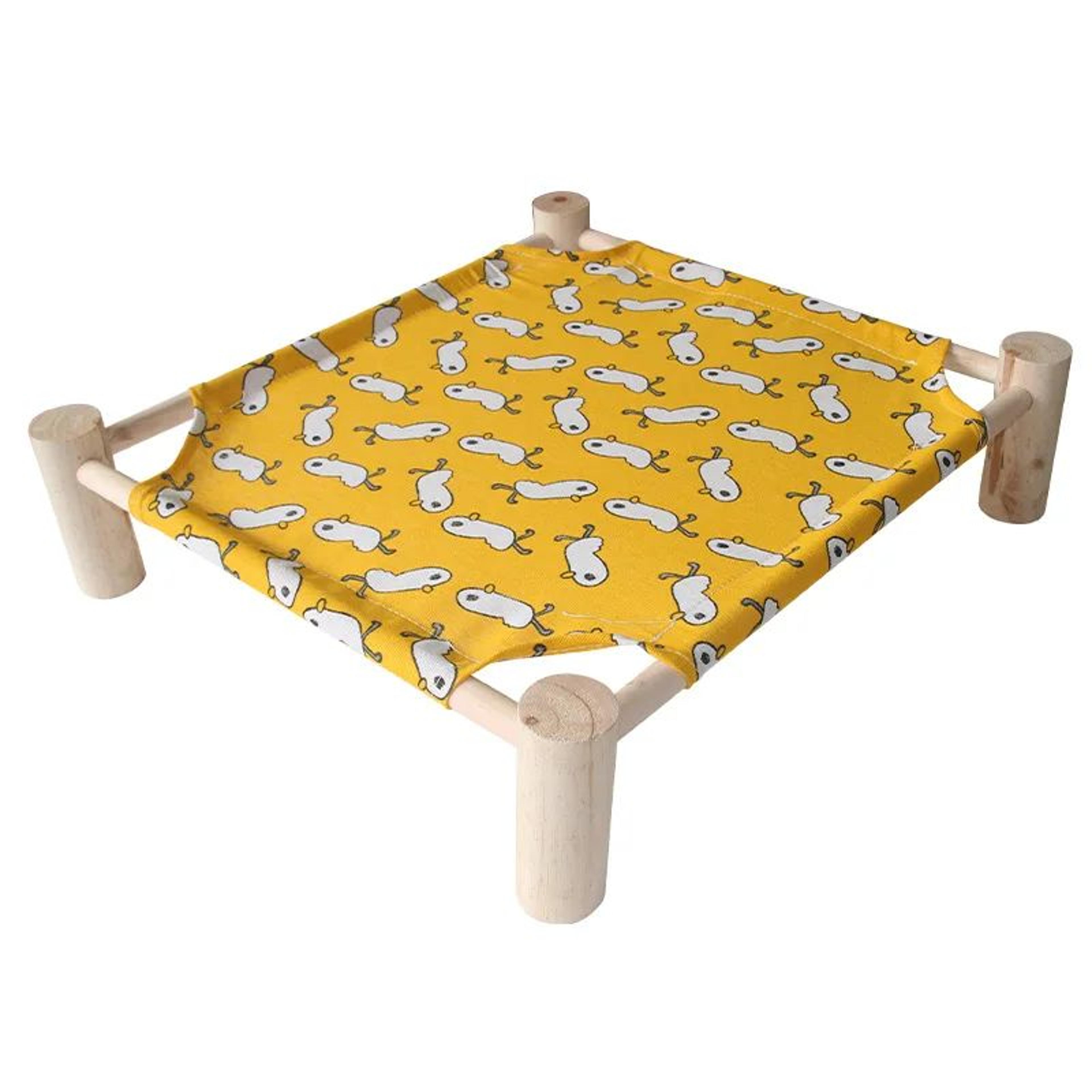 Elevated Canvas Pet Hammock Bed With Wooden Frame For Cats And Small Dogs 11