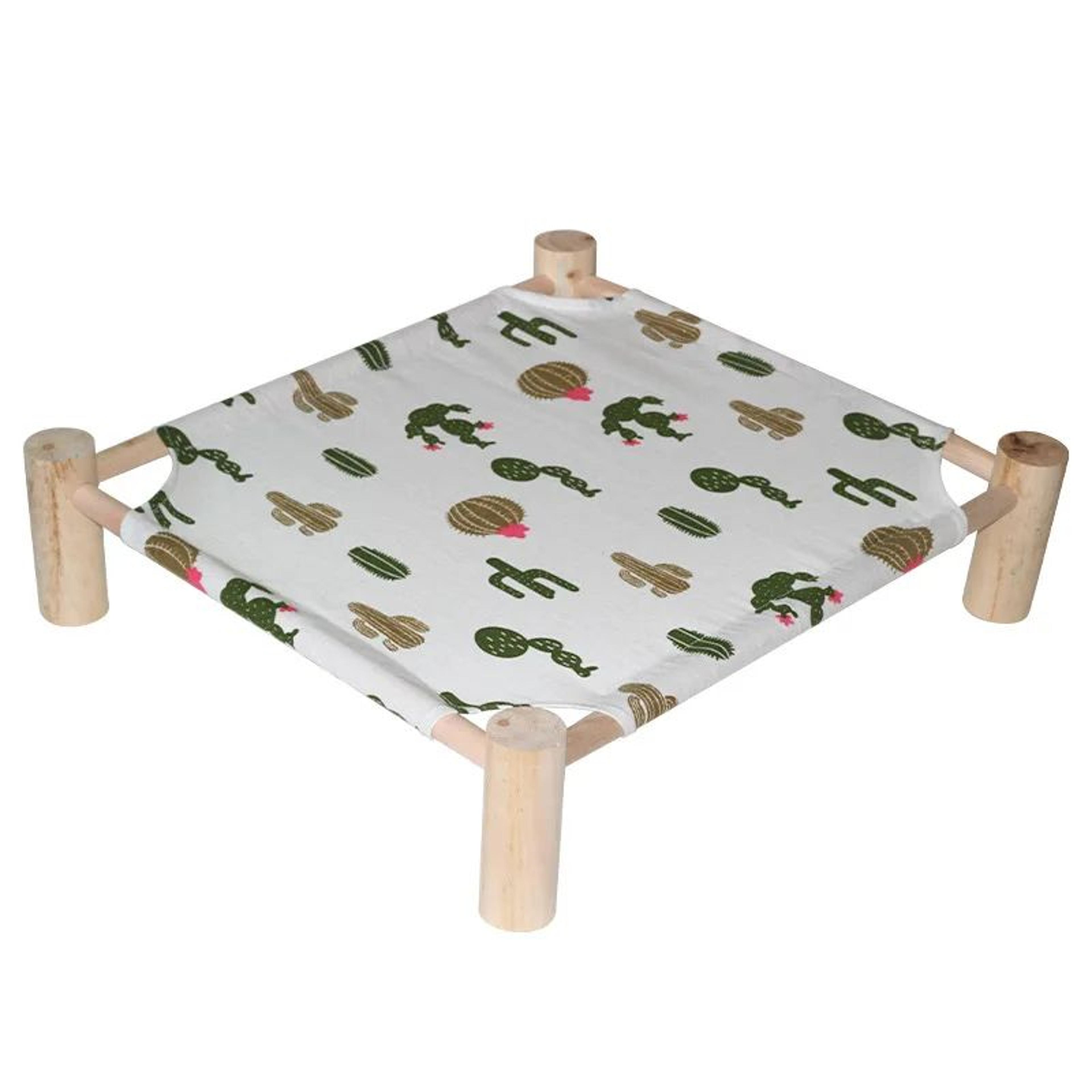 Elevated Canvas Pet Hammock Bed With Wooden Frame For Cats And Small Dogs 13