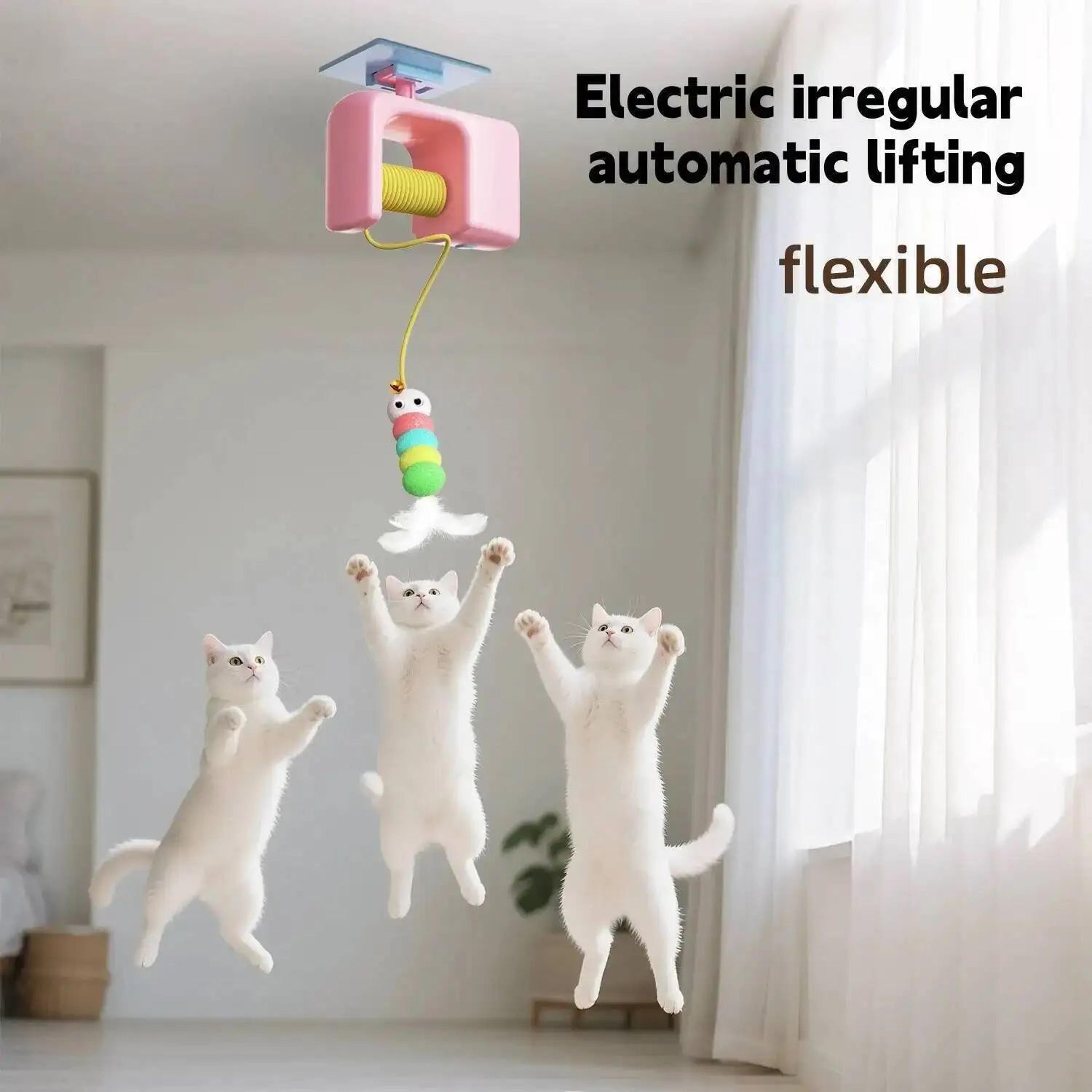 Smart Hanging Feather Cat Toy With Automatic Swing Motion 0