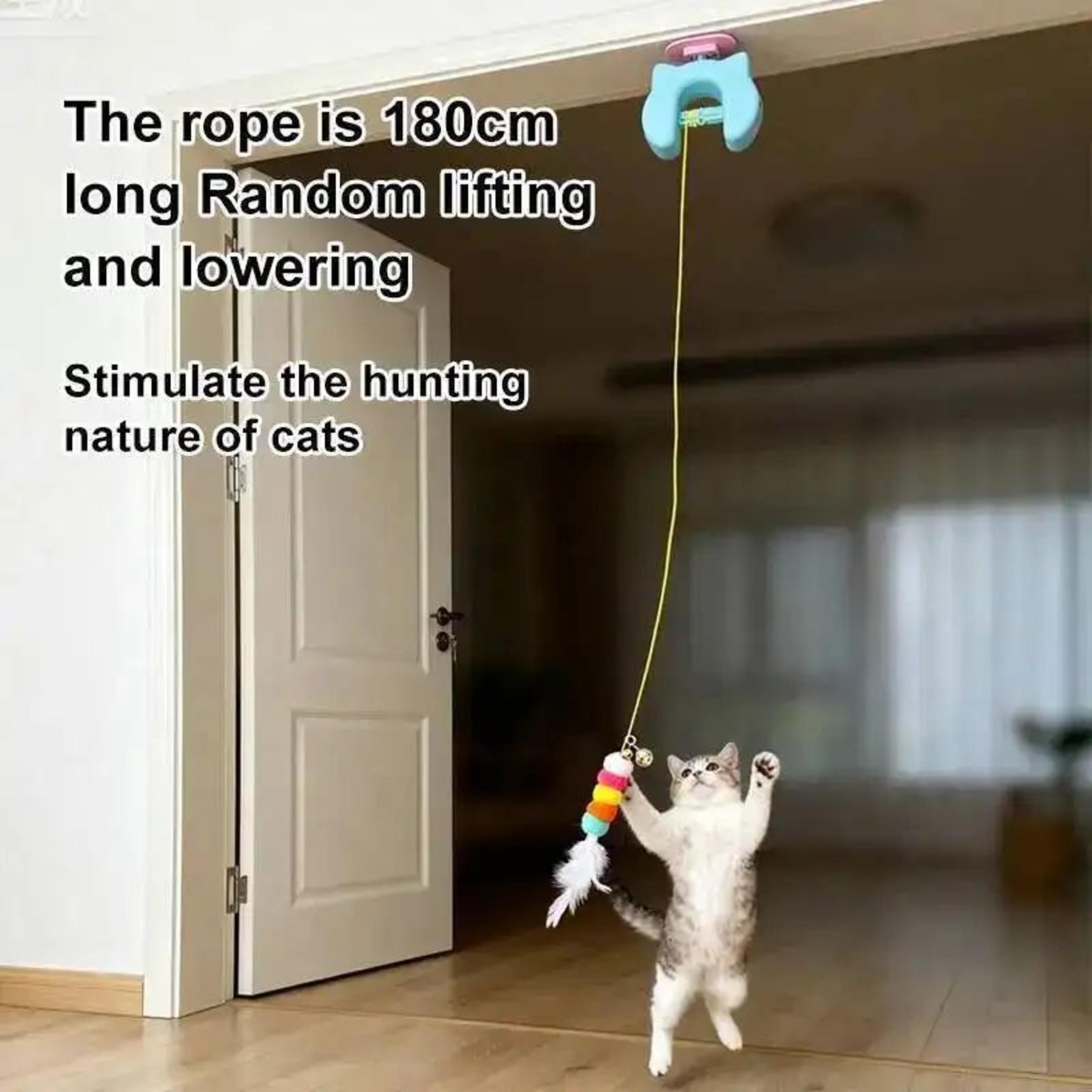 Smart Hanging Feather Cat Toy With Automatic Swing Motion 2