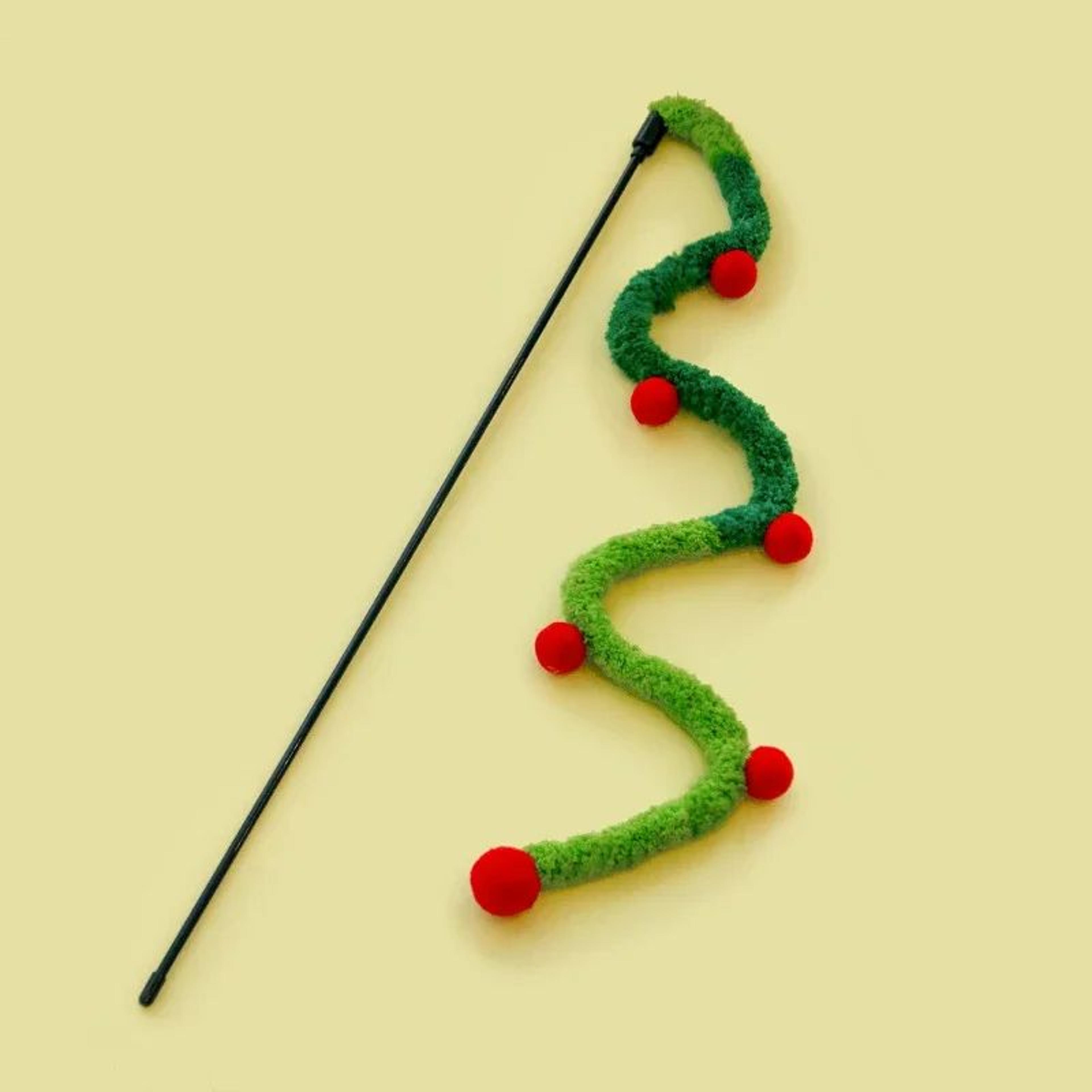Interactive Feather Cat Teaser Wand With Colorful Caterpillar Toy 6