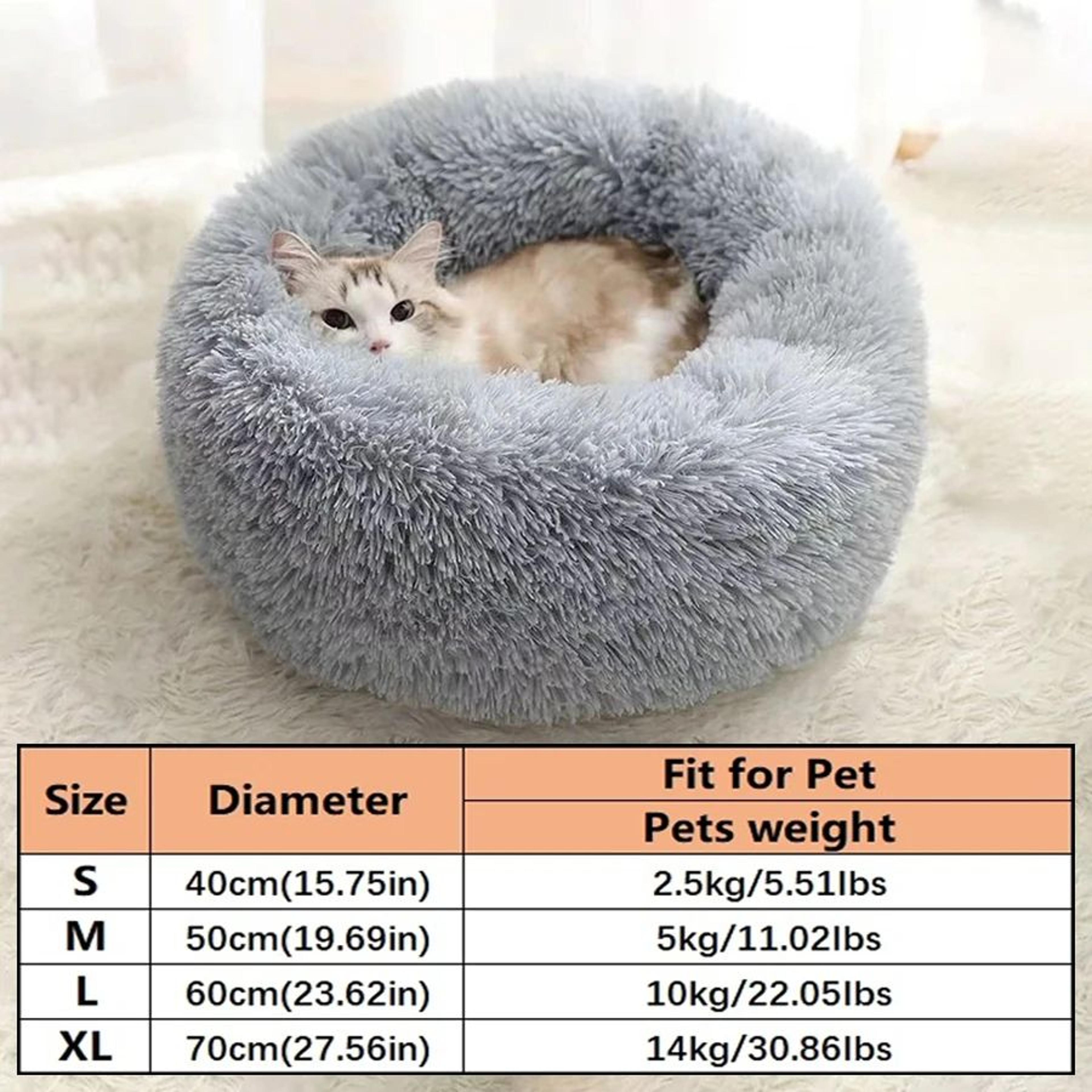 Calming Plush Donut Pet Bed For Cats And Small Dogs 7